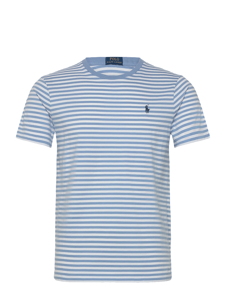 Polo Ralph Lauren - Custom Slim Fit Striped Jersey T-Shirt - kurzärmelig - bristol blue/whit - 0