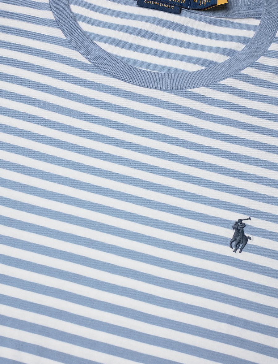 Polo Ralph Lauren - Custom Slim Fit Striped Jersey T-Shirt - kurzärmelig - bristol blue/whit - 2