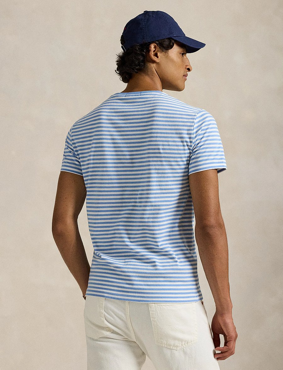 Polo Ralph Lauren - Custom Slim Fit Striped Jersey T-Shirt - kurzärmelig - bristol blue/whit - 3