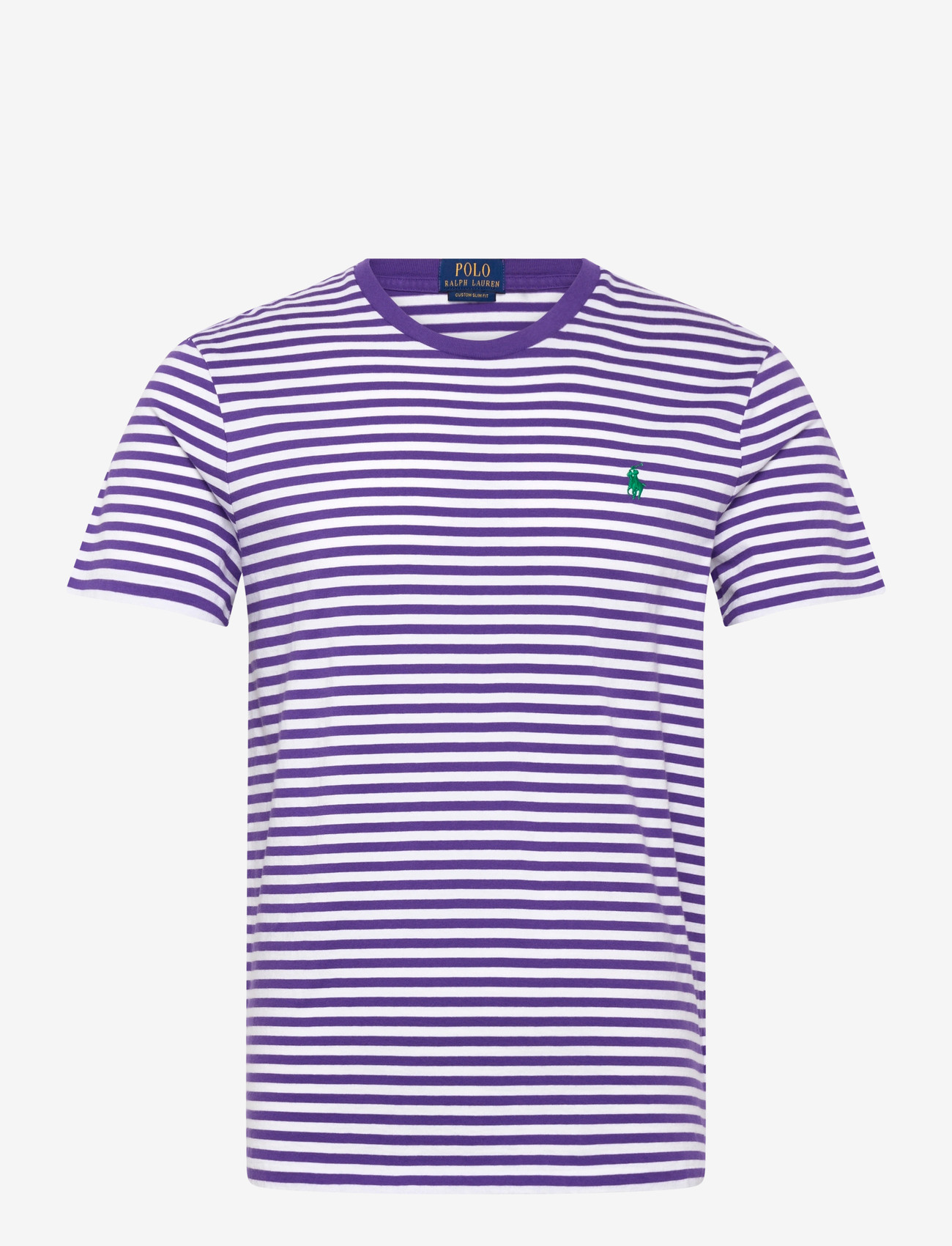 Polo Ralph Lauren - Custom Slim Fit Striped Jersey T-Shirt - lühikeste varrukatega t-särgid - cabana purple/whi - 1