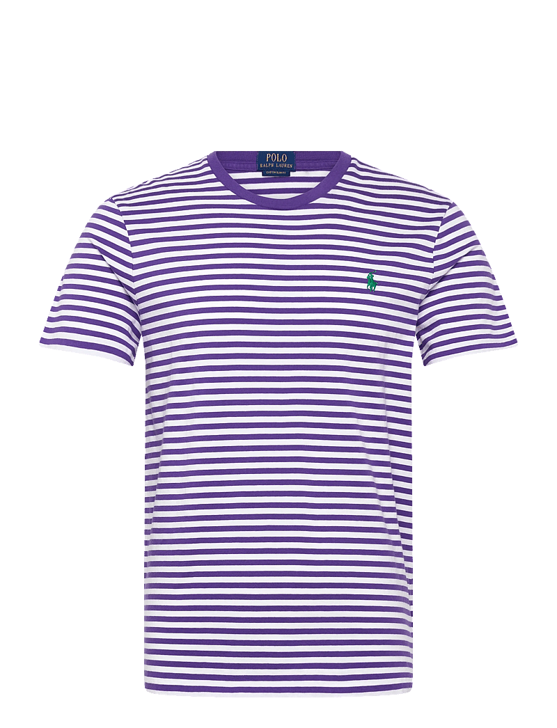Polo Ralph Lauren - Custom Slim Fit Striped Jersey T-Shirt - lühikeste varrukatega t-särgid - cabana purple/whi - 1