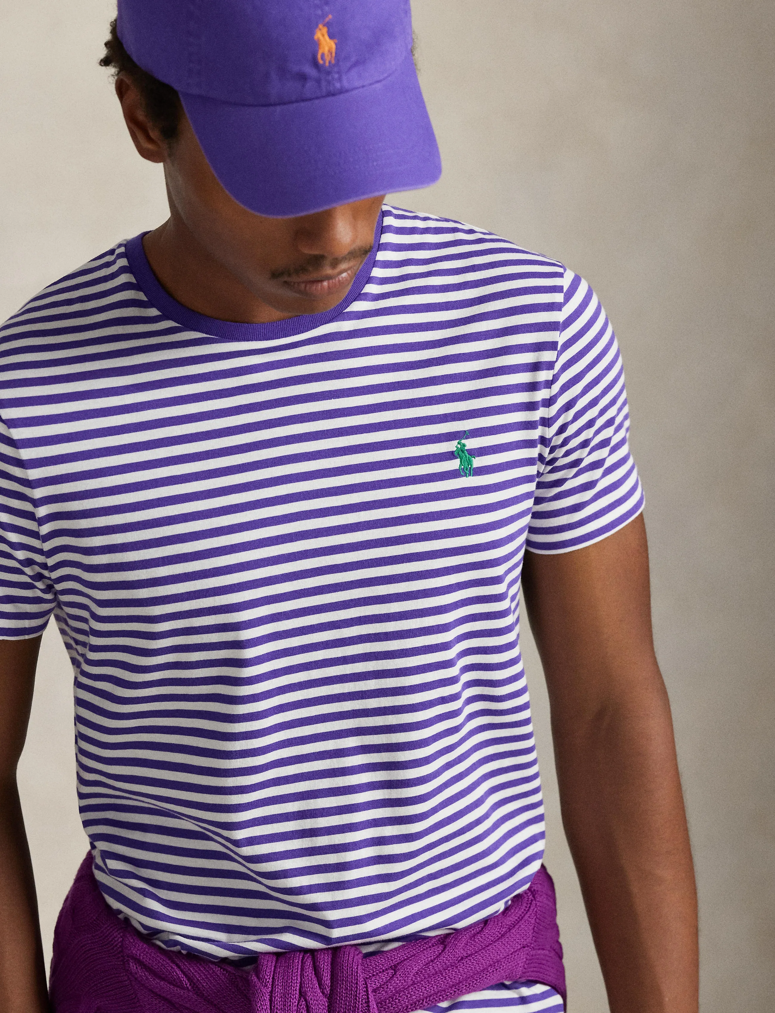 Custom Slim Fit Striped Jersey T-Shirt 3