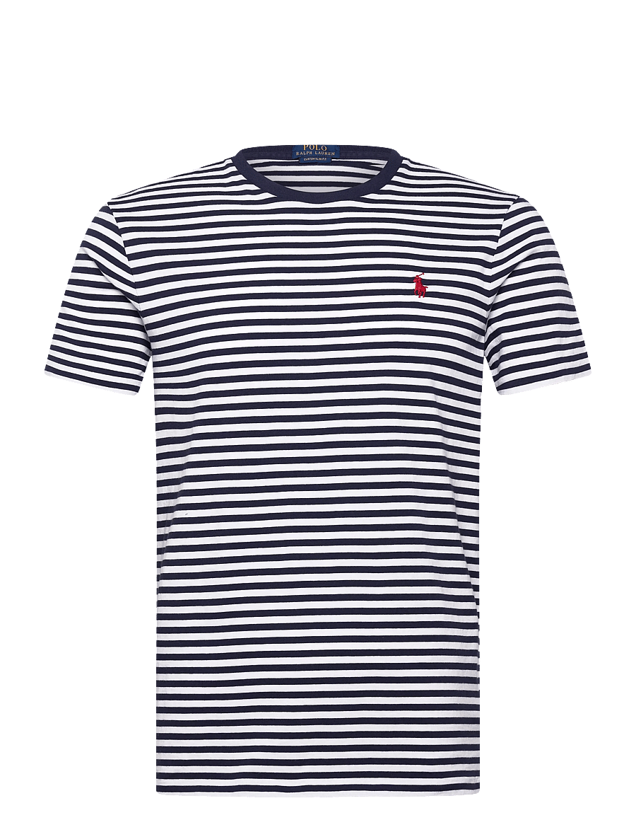 Polo Ralph Lauren - Custom Slim Fit Striped Jersey T-Shirt - kurzärmelig - newport navy/whit - 1