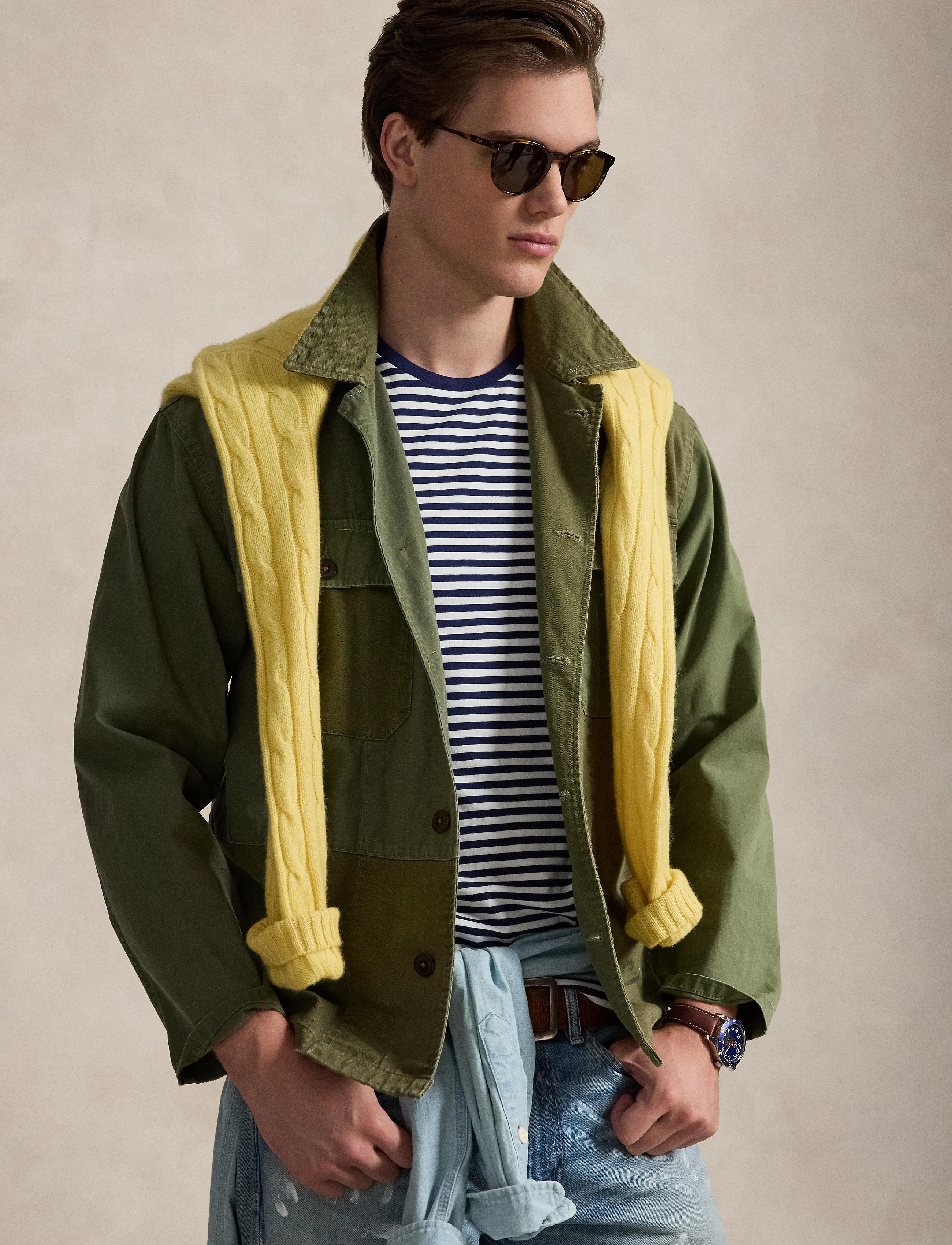 Custom Slim Fit Striped Jersey T-Shirt 4