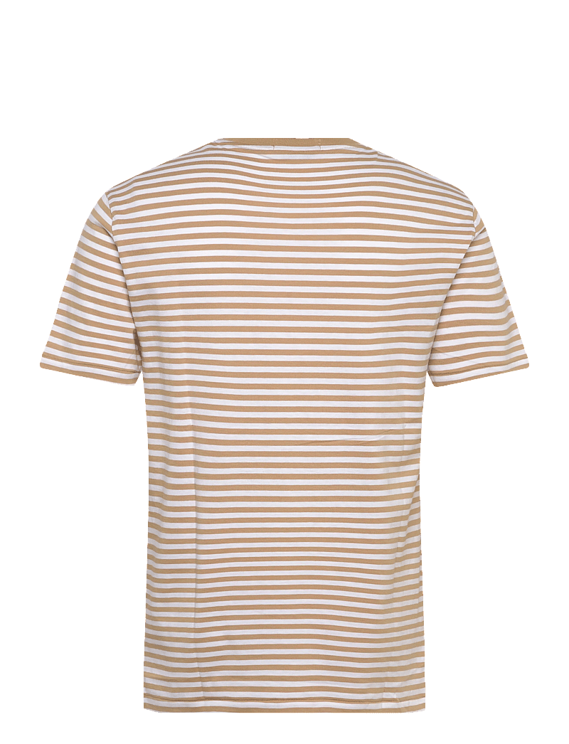 Polo Ralph Lauren - Custom Slim Fit Striped Jersey T-Shirt - kortærmede t-shirts - vintage khaki/whi - 1