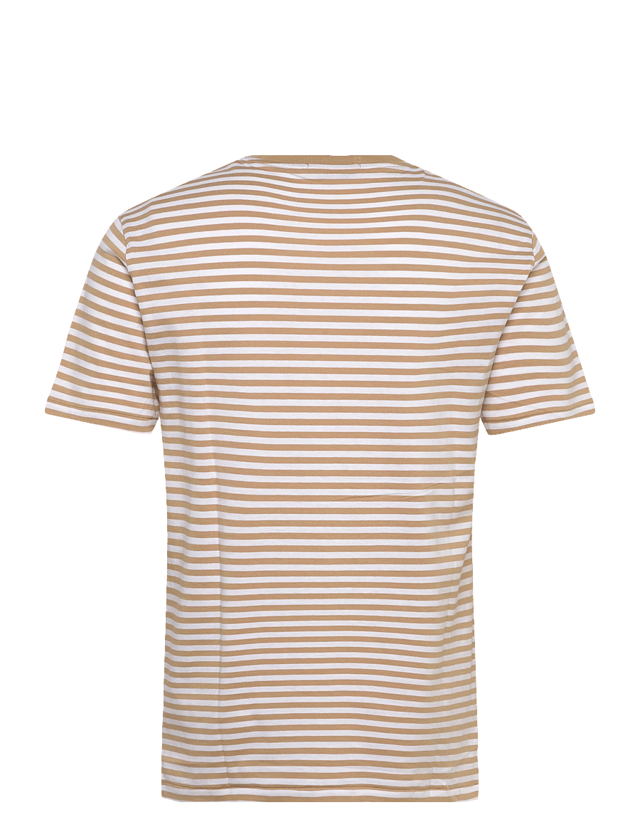 Polo Ralph Lauren - Custom Slim Fit Striped Jersey T-Shirt - short-sleeved t-shirts - vintage khaki/whi - 1