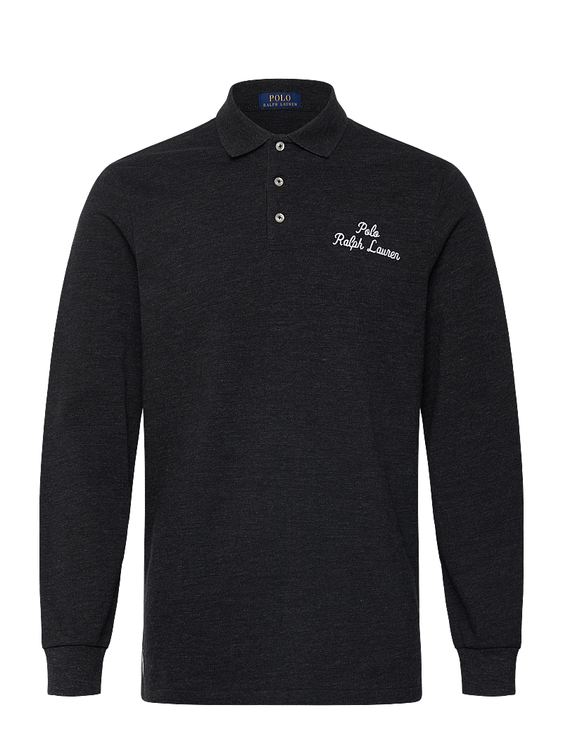 Polo Ralph Lauren - Classic Fit Logo Mesh Polo Shirt - langærmede poloer - black marl heathe - 0
