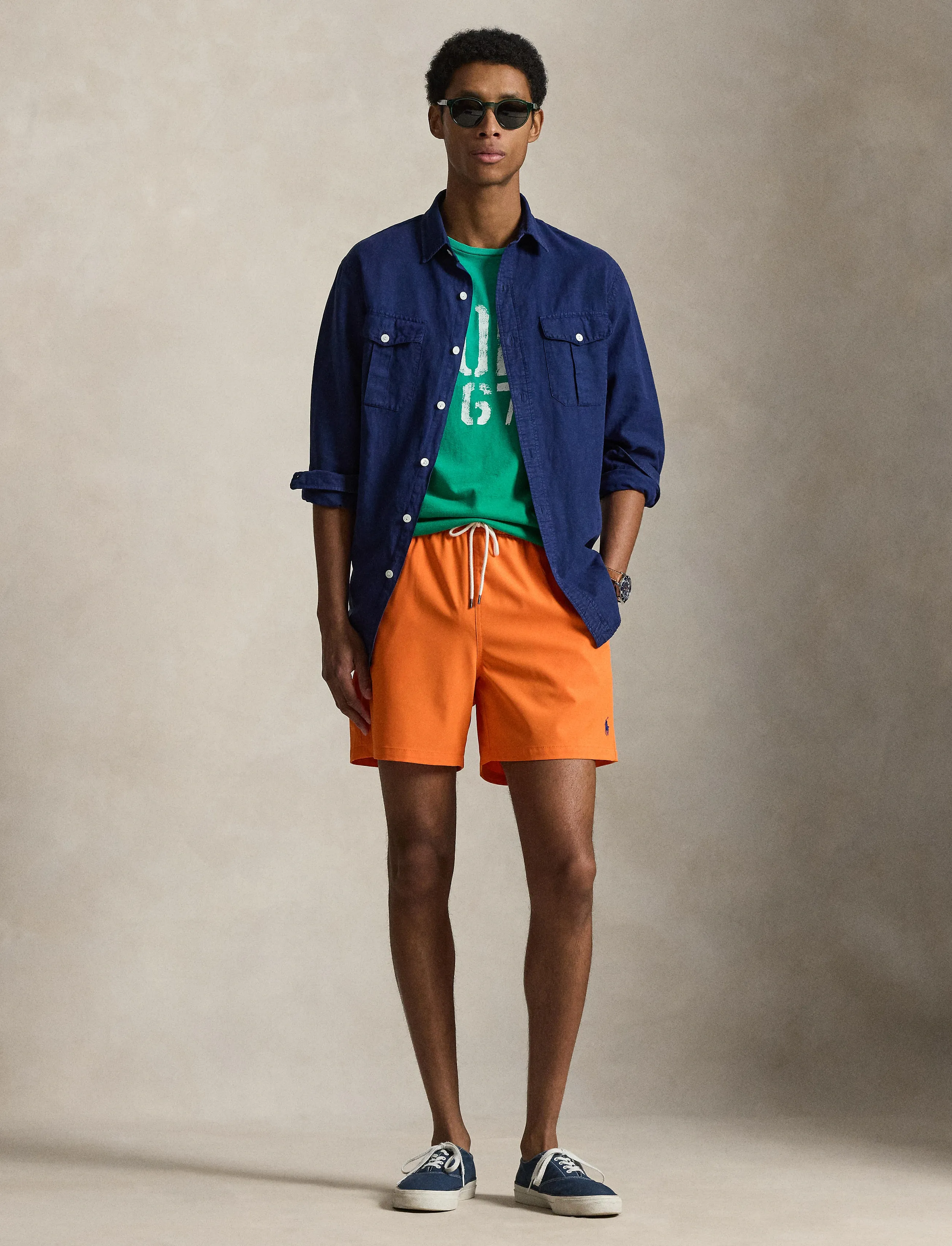 Polo Ralph Lauren - 5.75-Inch Traveler Classic Swim Trunk - uimashortsit - sailing orange - 3