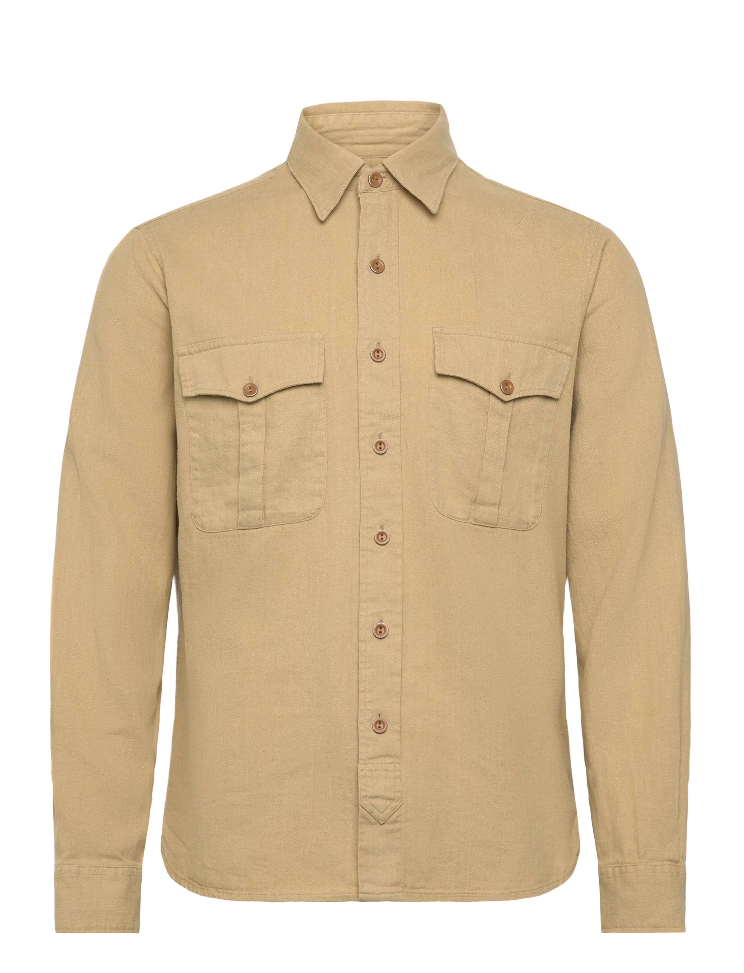 Polo Ralph Lauren Cotton Linen-Clhopemils, Mænd, Utility Skjorte, Beige, Str: M