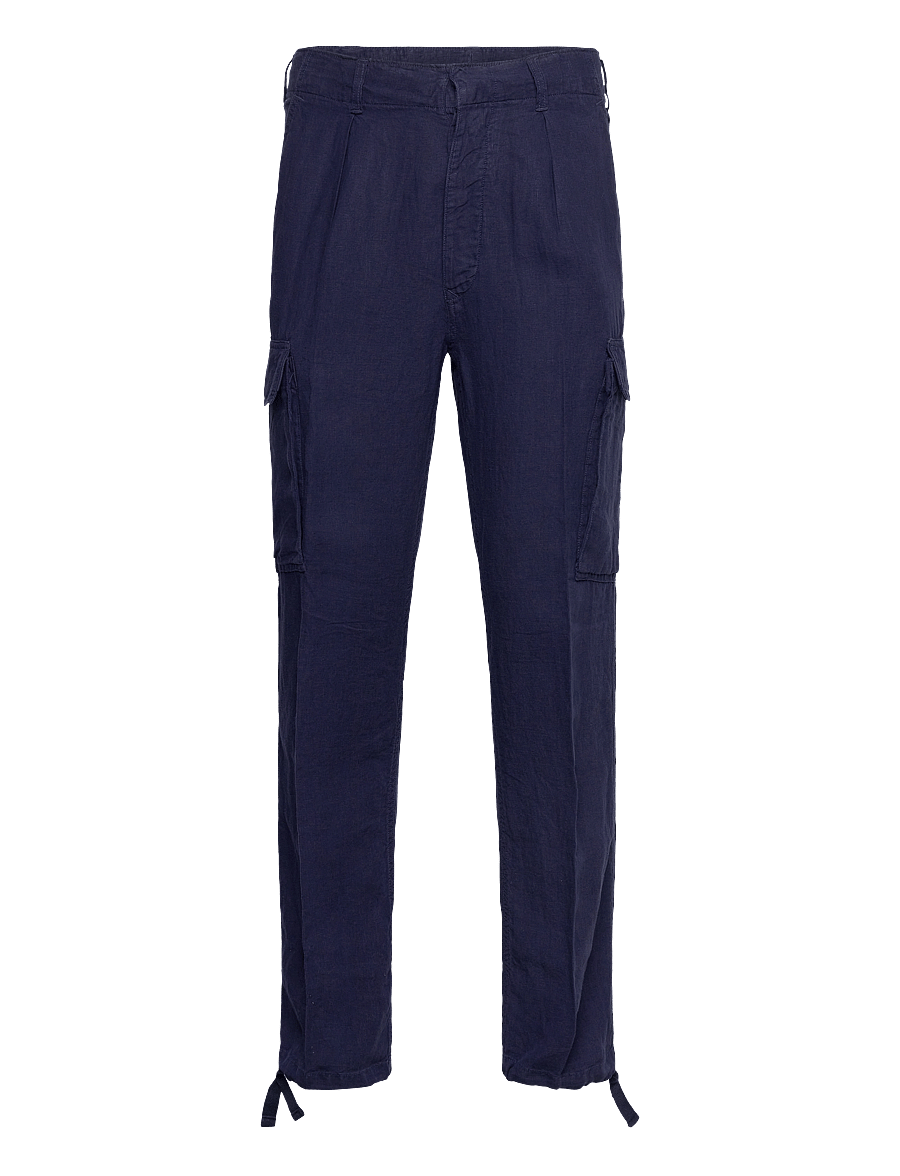 Polo Ralph Lauren - Lateef Slim Tapered Fit Linen Cargo Pant - pantalons en lin - newport navy - 0