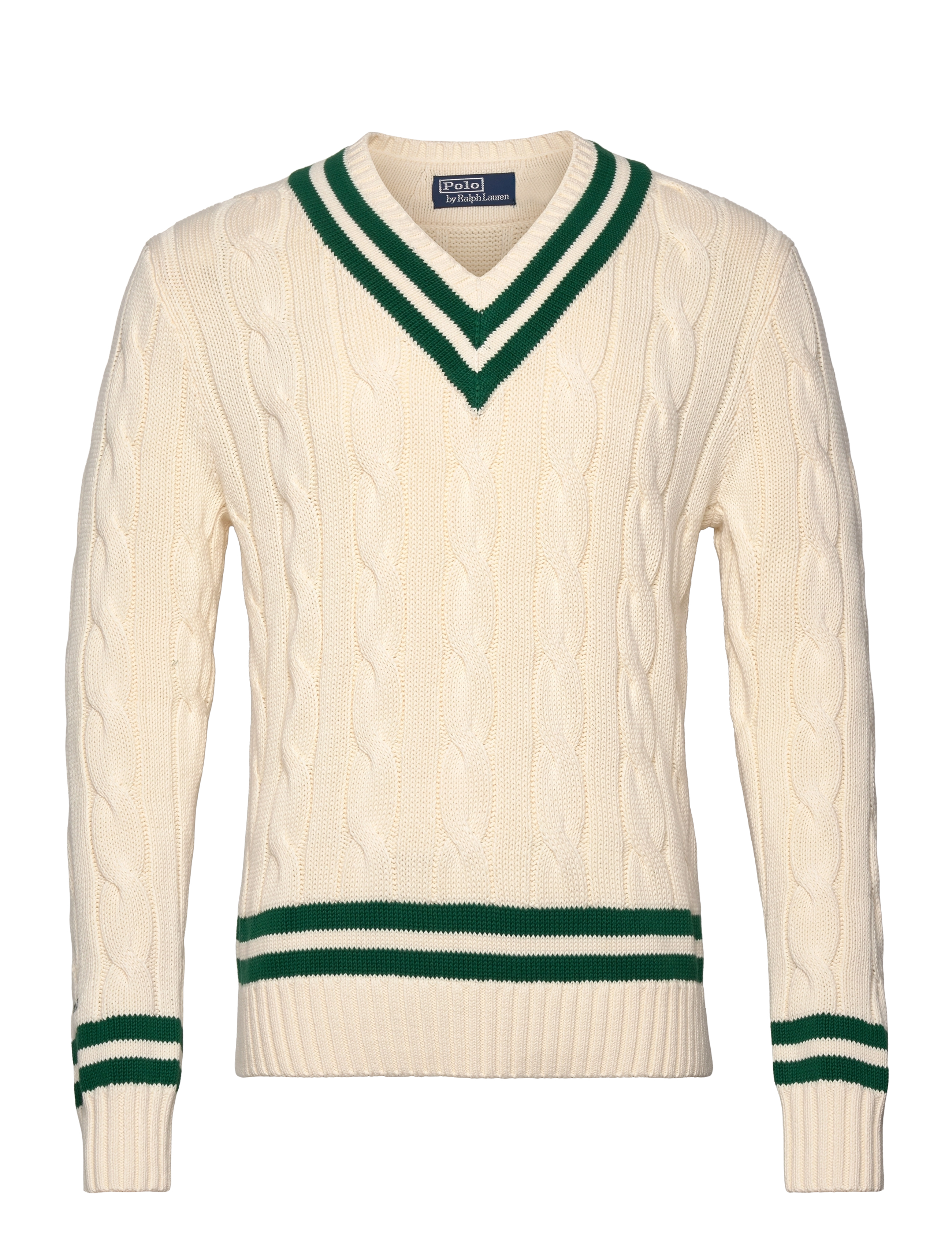 Polo Ralph Lauren 1/4-5 COTTON-LSL-PLO - V-hals - CRICKET CREAM/NEW / cream