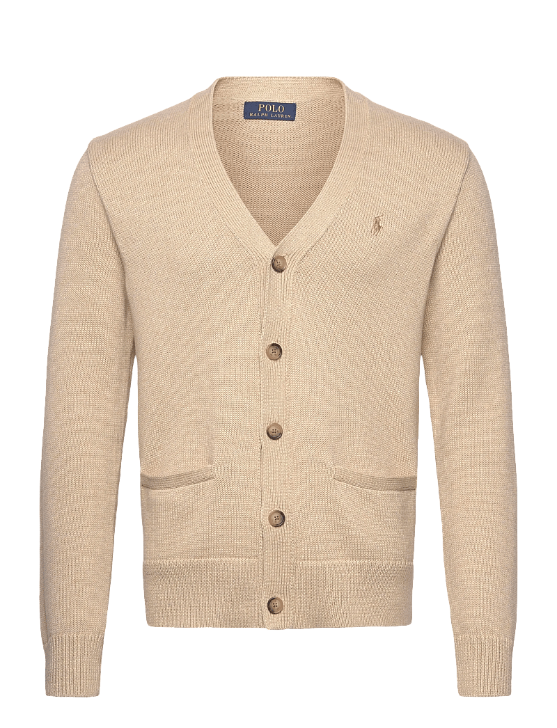 Polo Ralph Lauren - Cotton V-Neck Cardigan - koftor - dune melange - 0