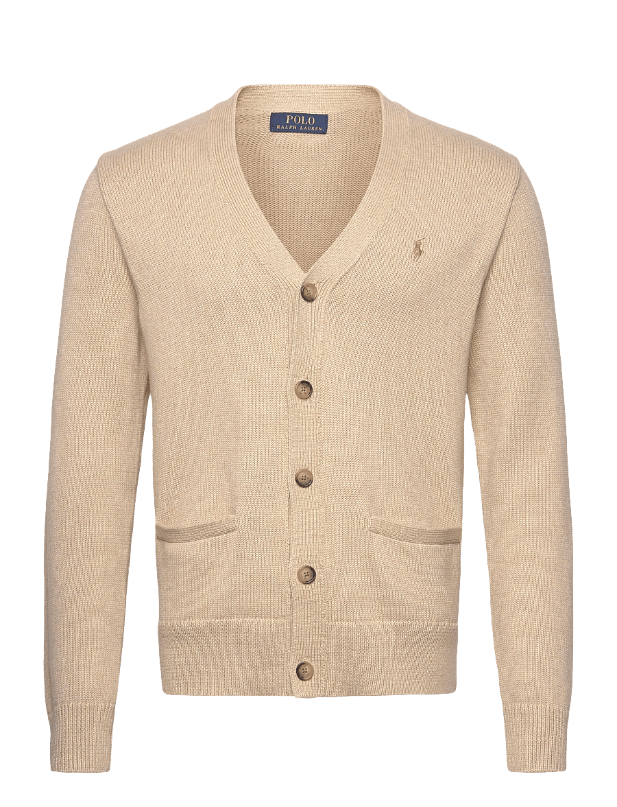 Polo Ralph Lauren - Cotton V-Neck Cardigan - cardigans - dune melange - 0