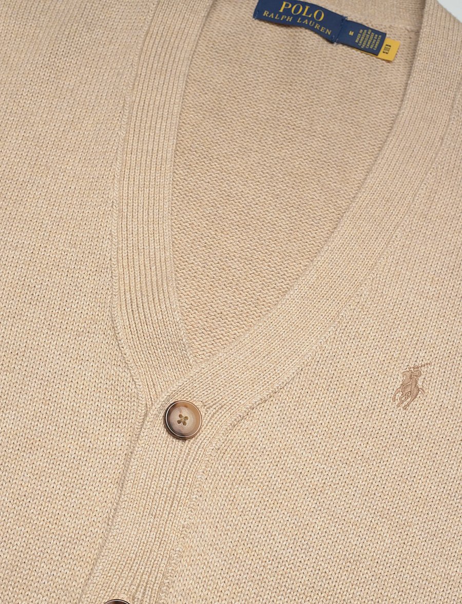 Polo Ralph Lauren - Cotton V-Neck Cardigan - cardigans - dune melange - 2