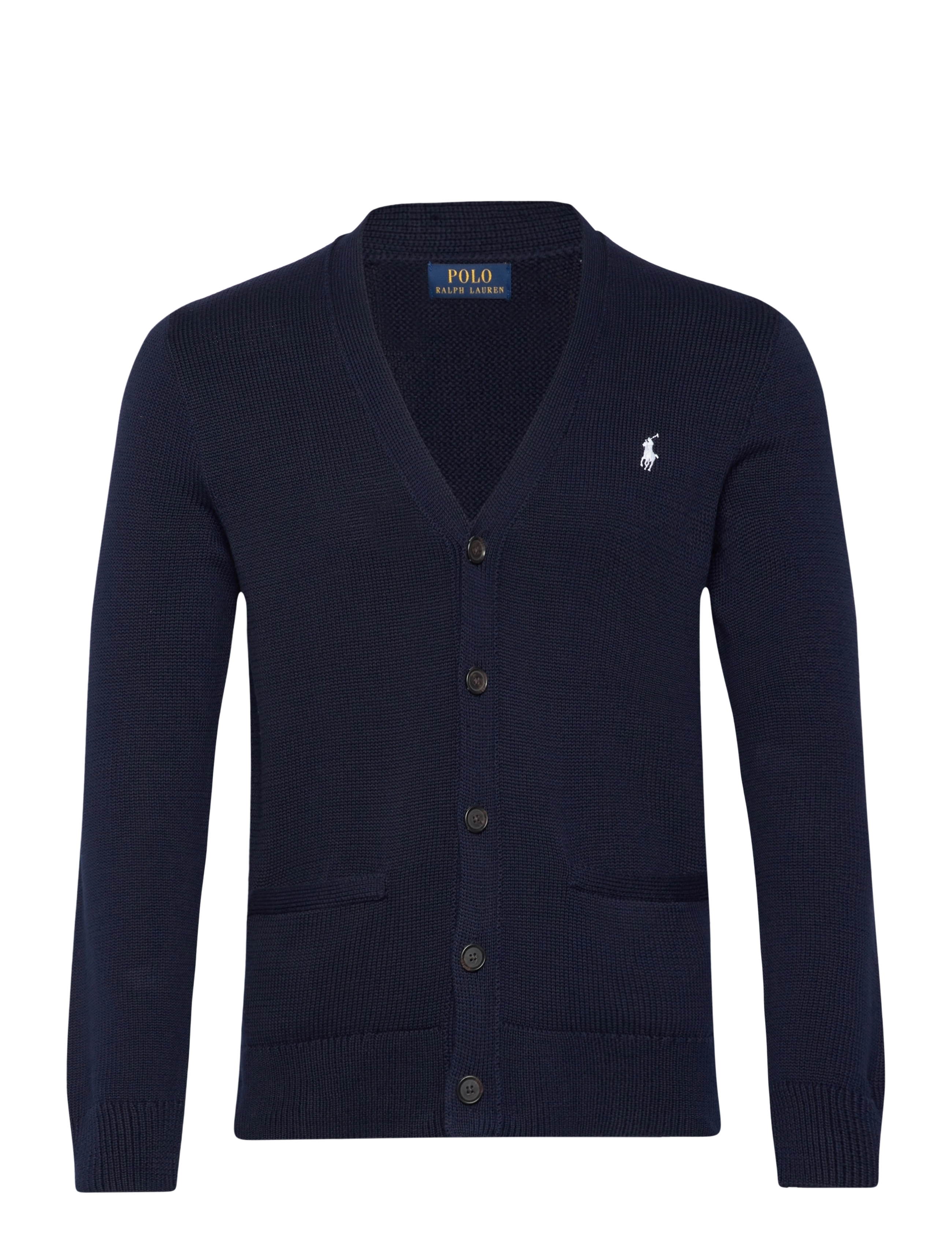 Polo Ralph Lauren Cotton V-Neck Cardigan - Strickmode - HUNTER NAVY/WHITE / multi