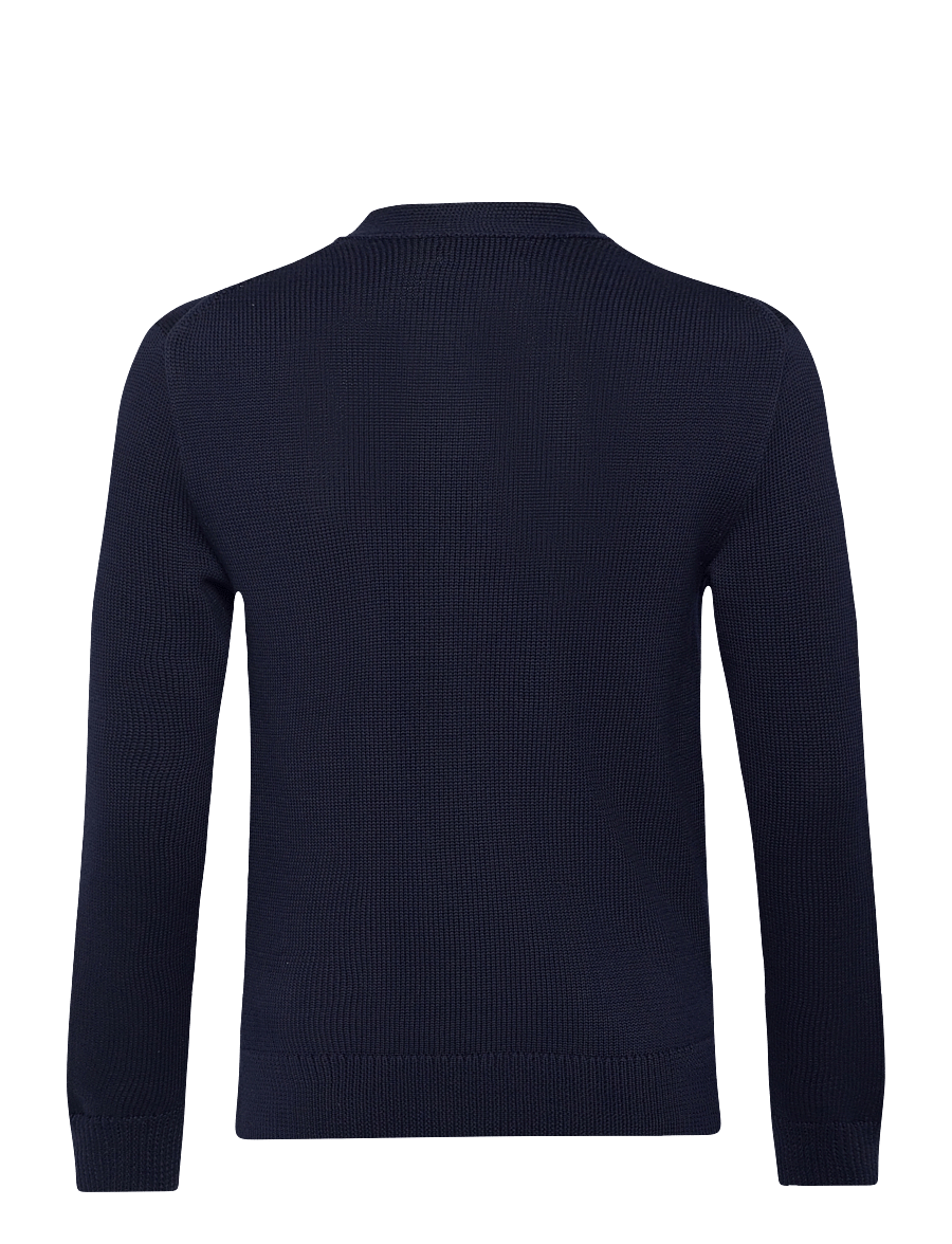 Polo Ralph Lauren - Cotton V-Neck Cardigan - susegamieji megztiniai - hunter navy/white - 2