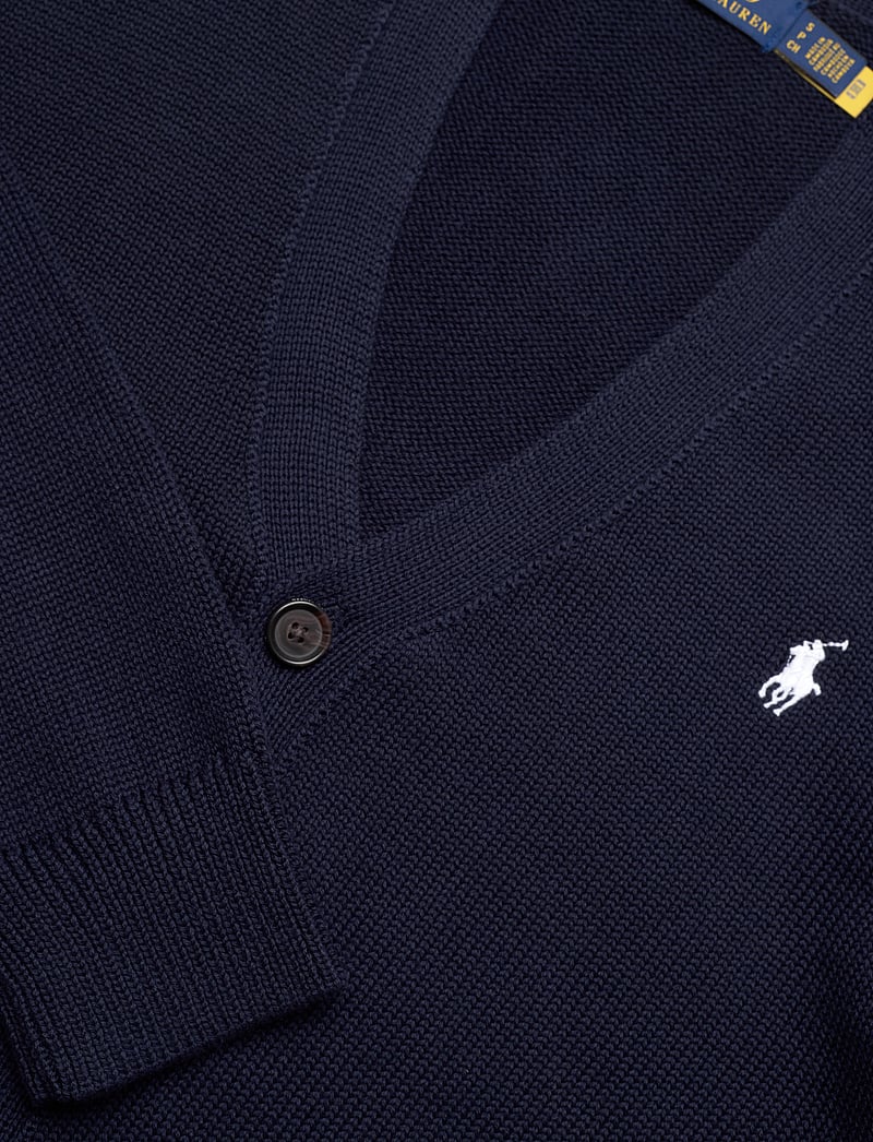 Polo Ralph Lauren - Cotton V-Neck Cardigan - cardigans - hunter navy/white - 2