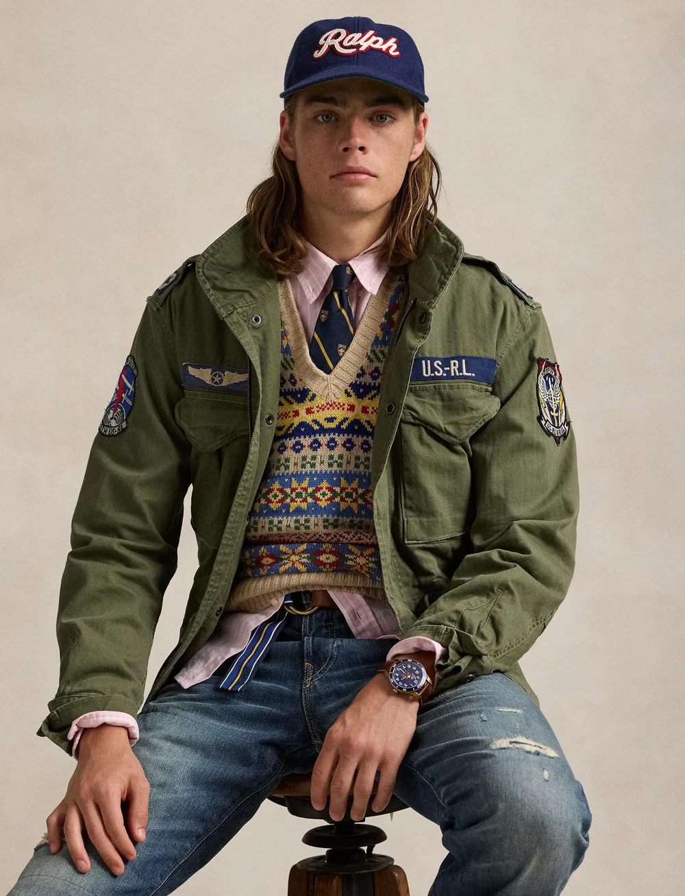 Polo Ralph Lauren - 10/1 HERRINGBONE-ICNC FLD JKT - light jackets - olive mountain w - 5