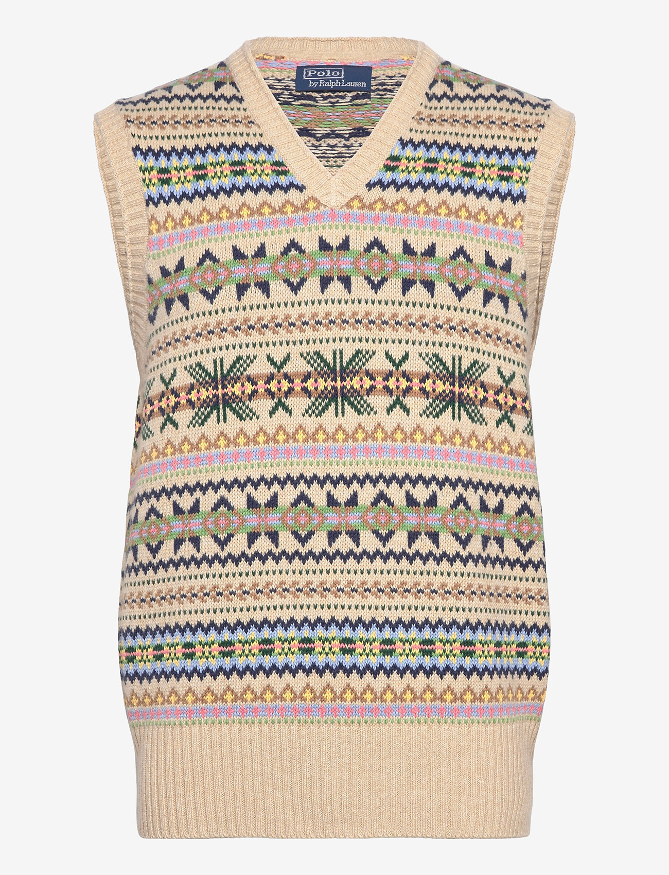 Polo Ralph Lauren - Fair Isle Cotton-Cashmere Sweater Vest - gestrickte westen - tan combo - 0