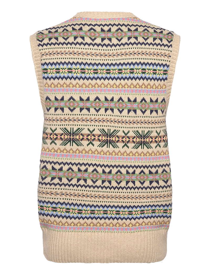 Polo Ralph Lauren - Fair Isle Cotton-Cashmere Sweater Vest - gestrickte westen - tan combo - 1