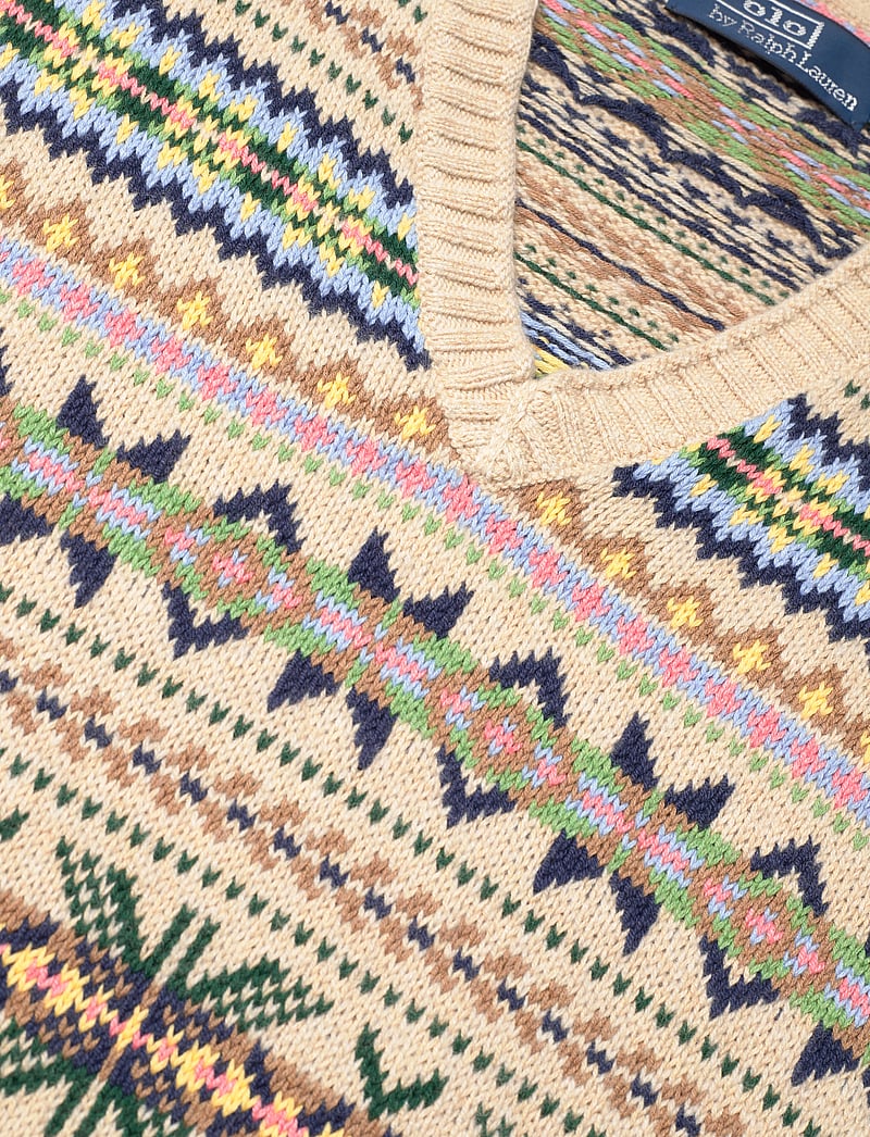 Polo Ralph Lauren - Fair Isle Cotton-Cashmere Sweater Vest - gestrickte westen - tan combo - 2