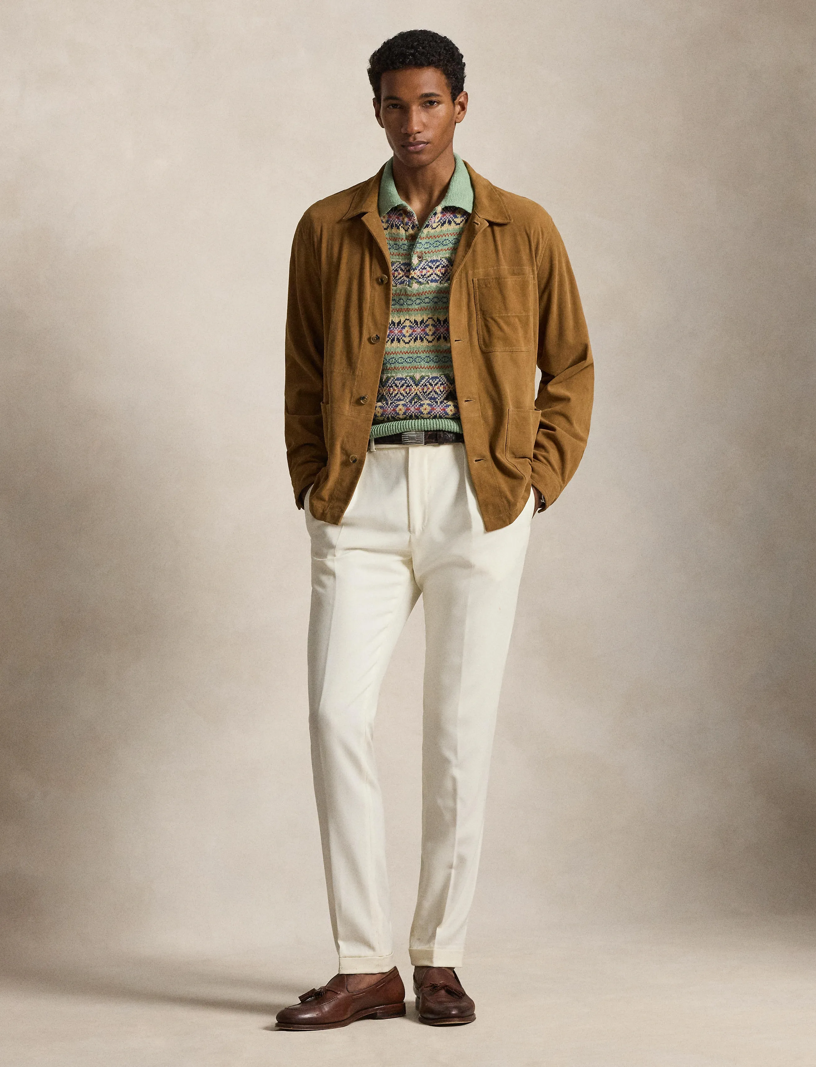 Polo Ralph Lauren Suede Utility Jacket, Mænd, Utility Jakke, Brun, Str: S