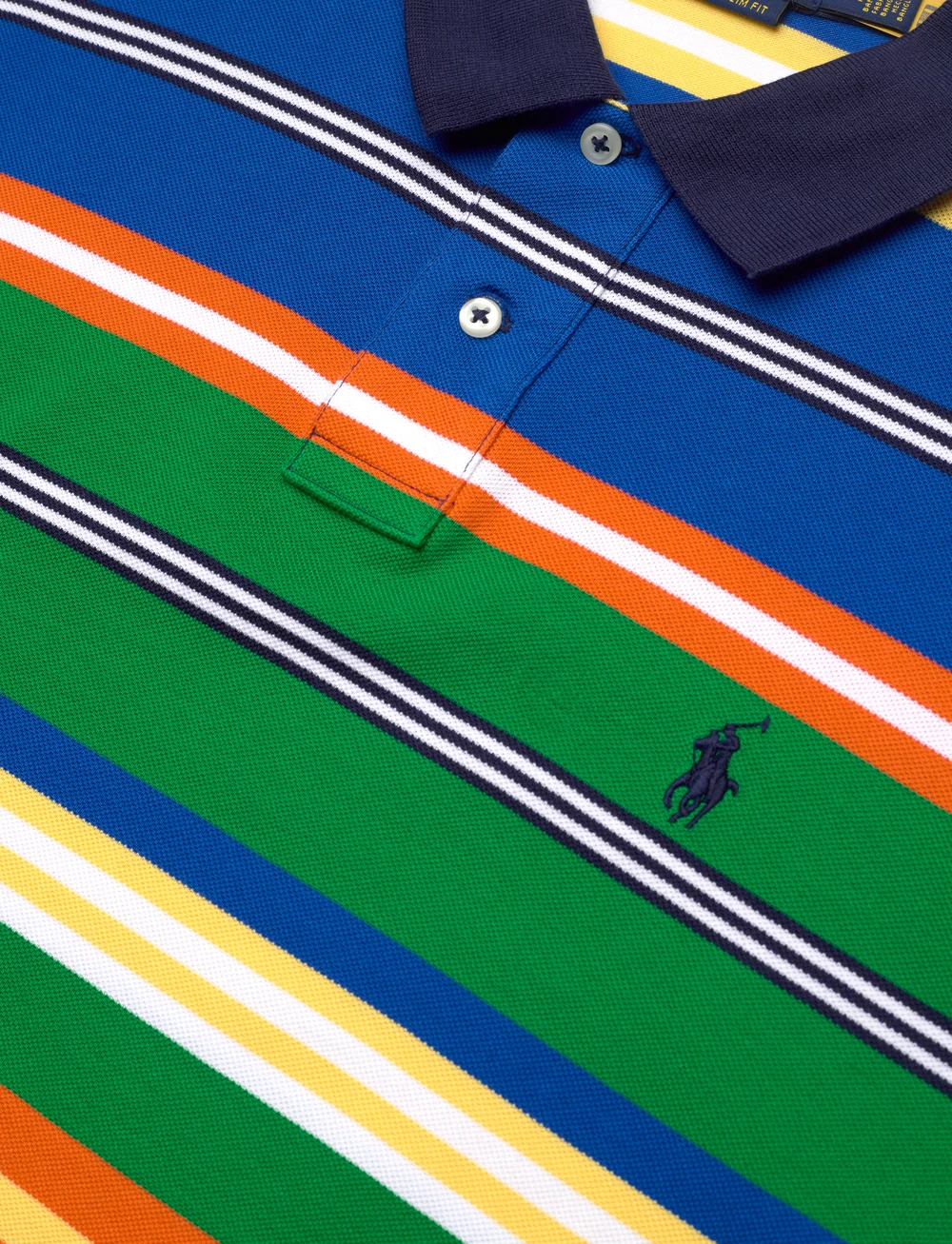 Polo Ralph Lauren - Custom Slim Fit Striped Mesh Polo Shirt - kurzärmelig - cruise green mult - 2