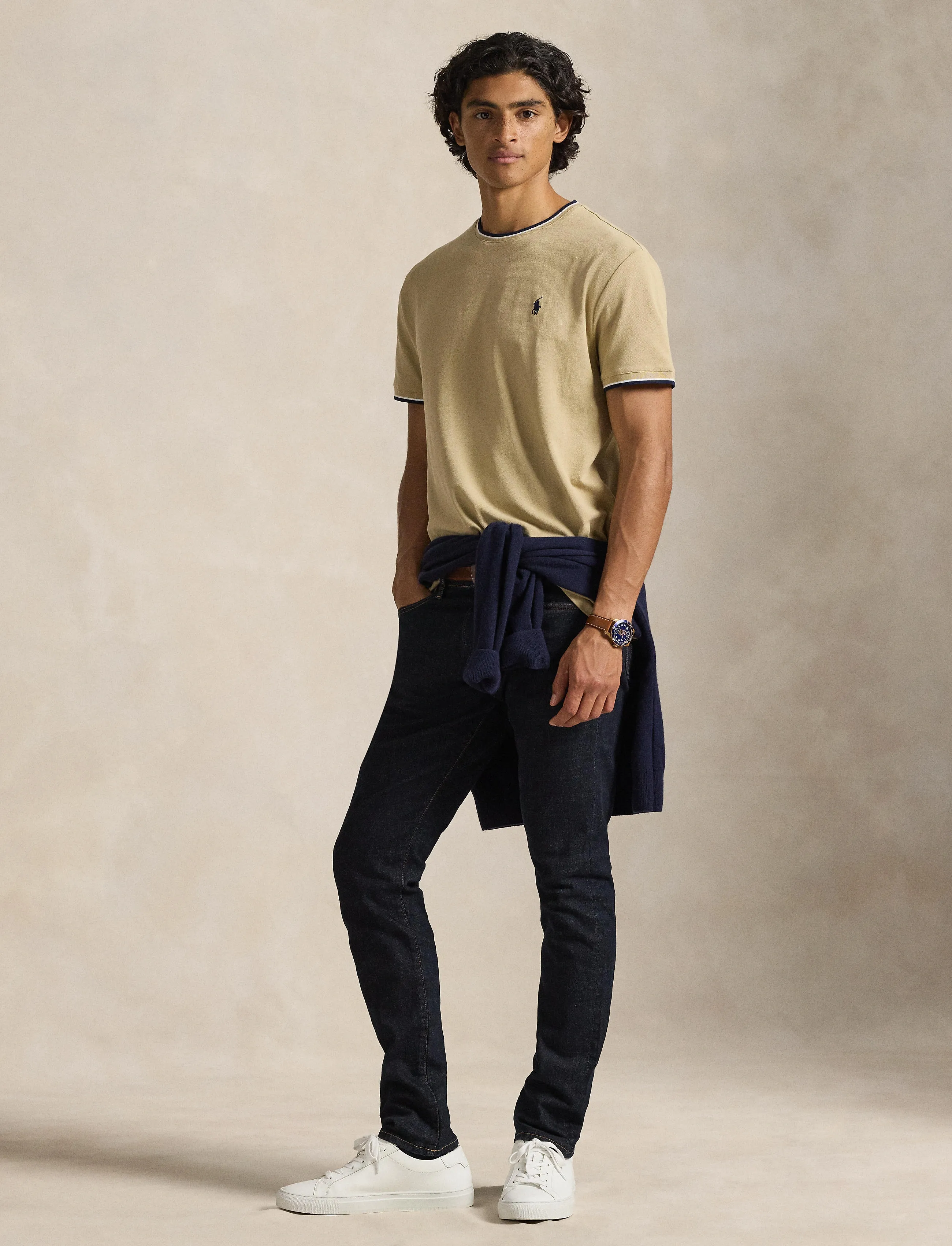 Polo Ralph Lauren STRETCH MESH-SSL-TSH - Kläder - COASTAL BEIGE/C79 / beige