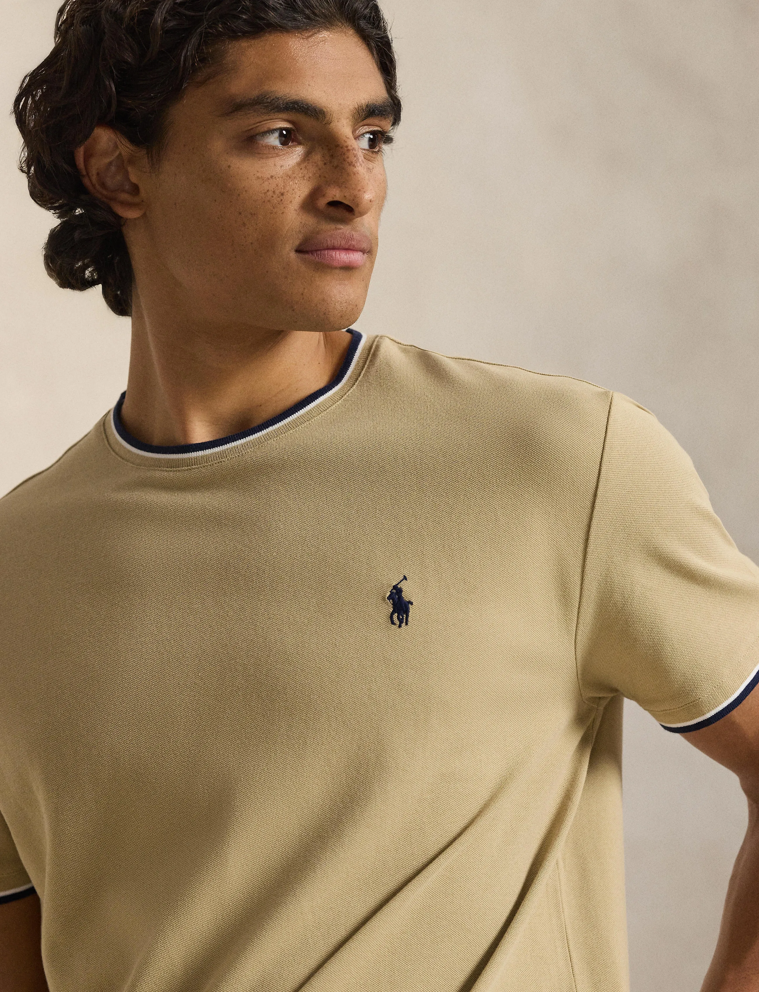 Polo Ralph Lauren - Classic Fit Stretch Mesh T-Shirt - short-sleeved t-shirts - coastal beige/c79 - 4
