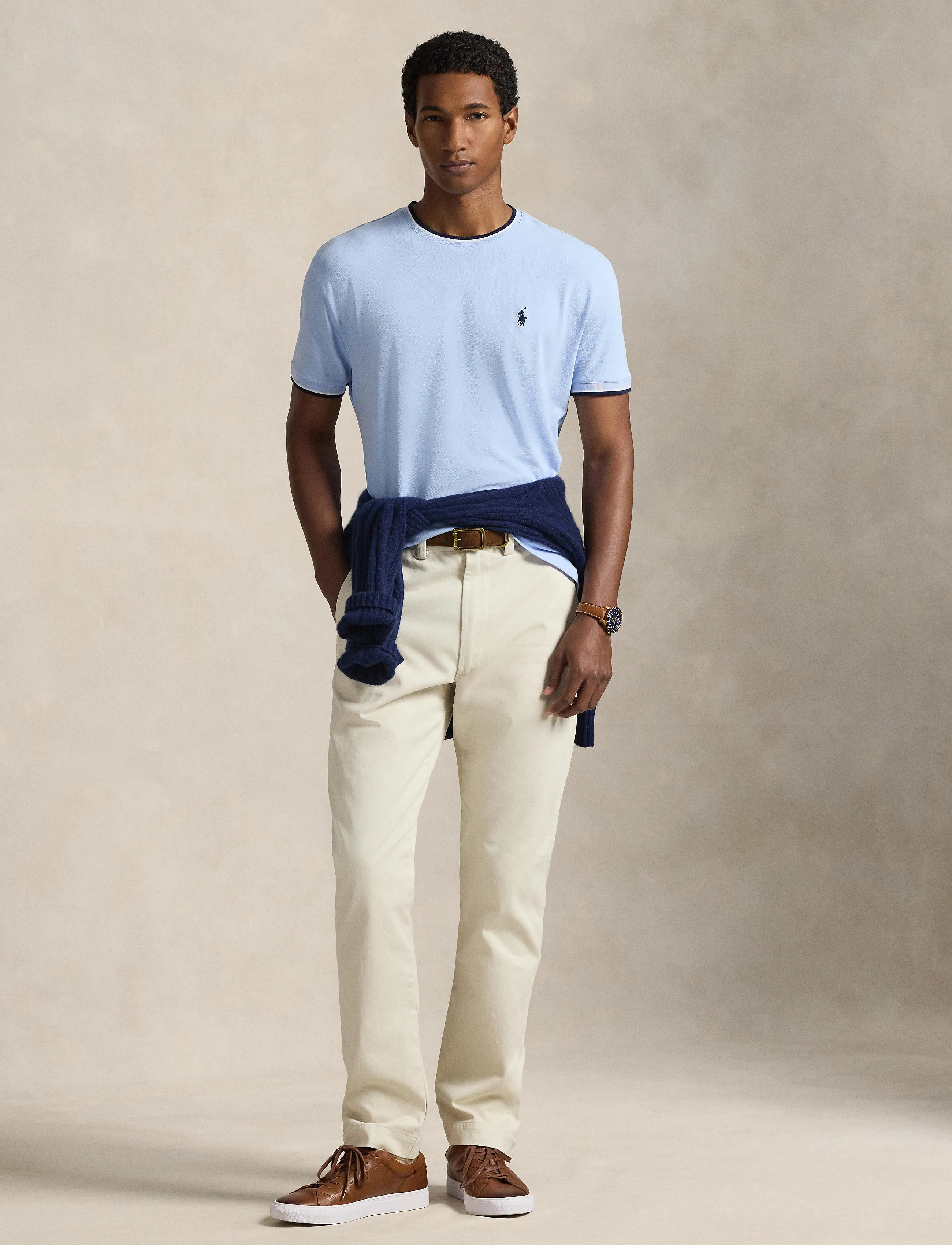 Polo Ralph Lauren Classic Fit Stretch Mesh T-Shirt - T-Shirts - OFFICE BLUE/C7927 / blue