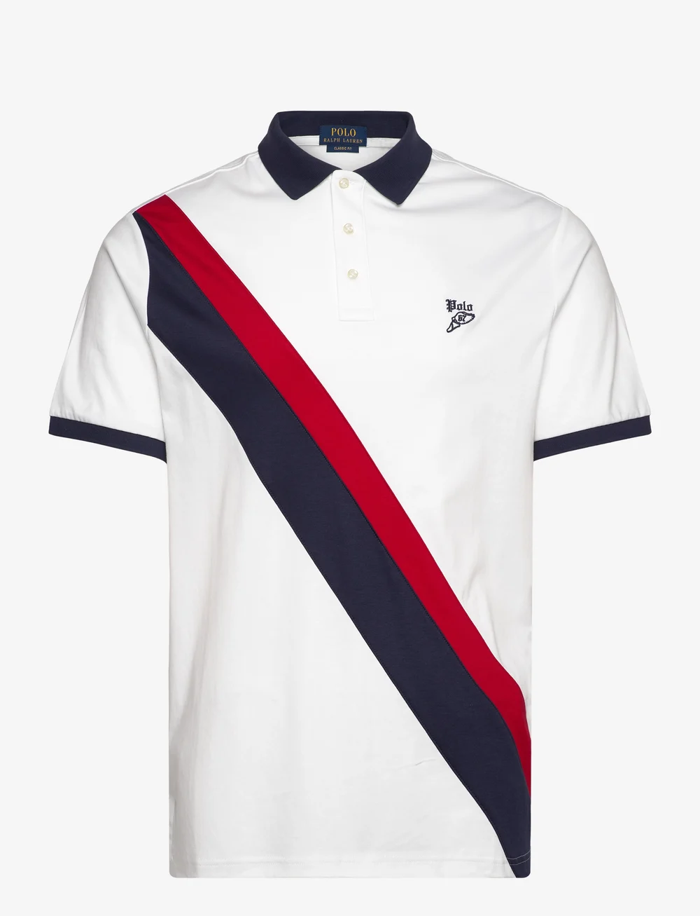 Polo Ralph Lauren - Classic Fit Print Mesh Polo Shirt - korte mouwen - white multi - 0
