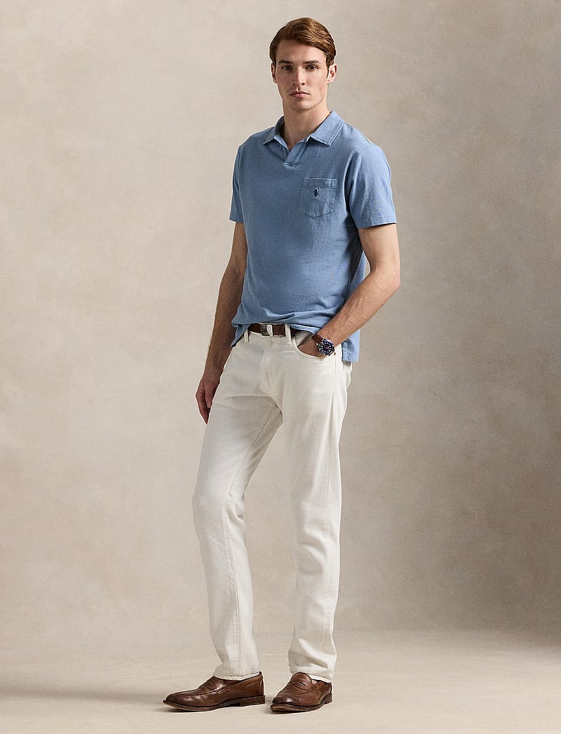 Polo Ralph Lauren - Standard Fit Cotton-Linen Polo Shirt - kortærmede poloer - channel blue - 0
