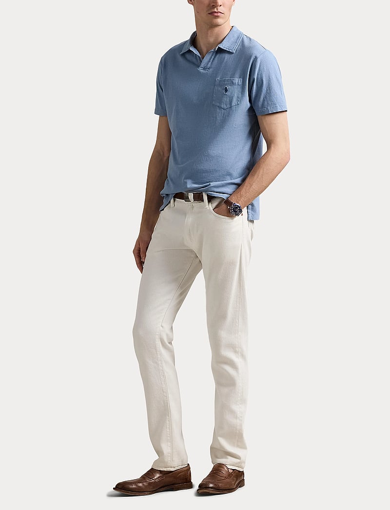 Polo Ralph Lauren - Standard Fit Cotton-Linen Polo Shirt - kortærmede poloer - channel blue - 4