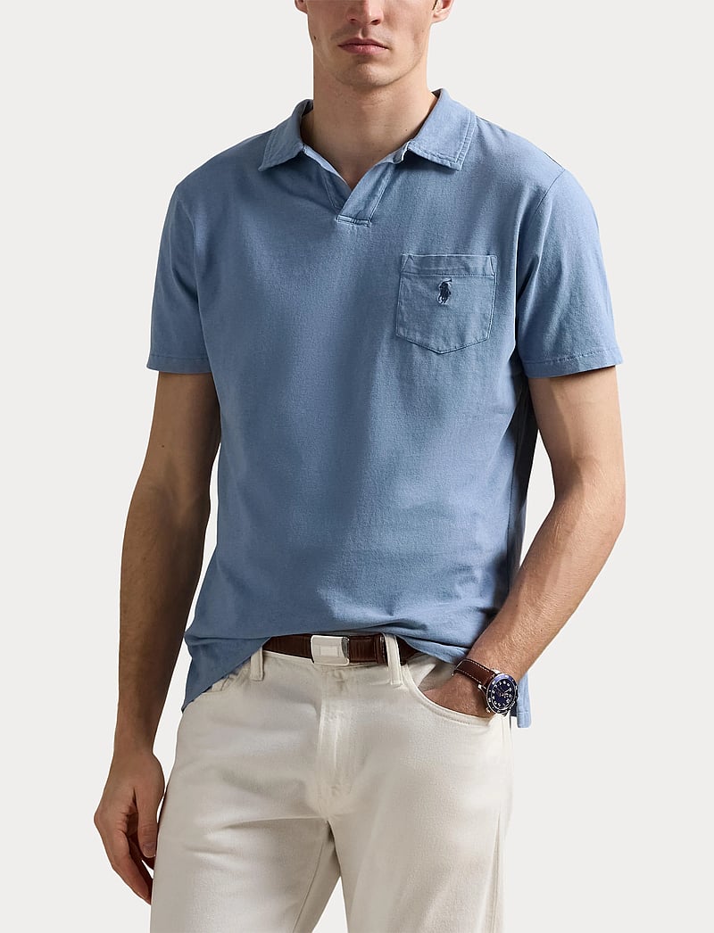 Polo Ralph Lauren - Standard Fit Cotton-Linen Polo Shirt - kortærmede poloer - channel blue - 5