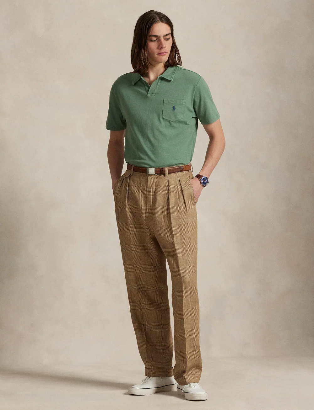 Polo Ralph Lauren - Standard Fit Cotton-Linen Polo Shirt - kortærmede poloer - fatigue - 0