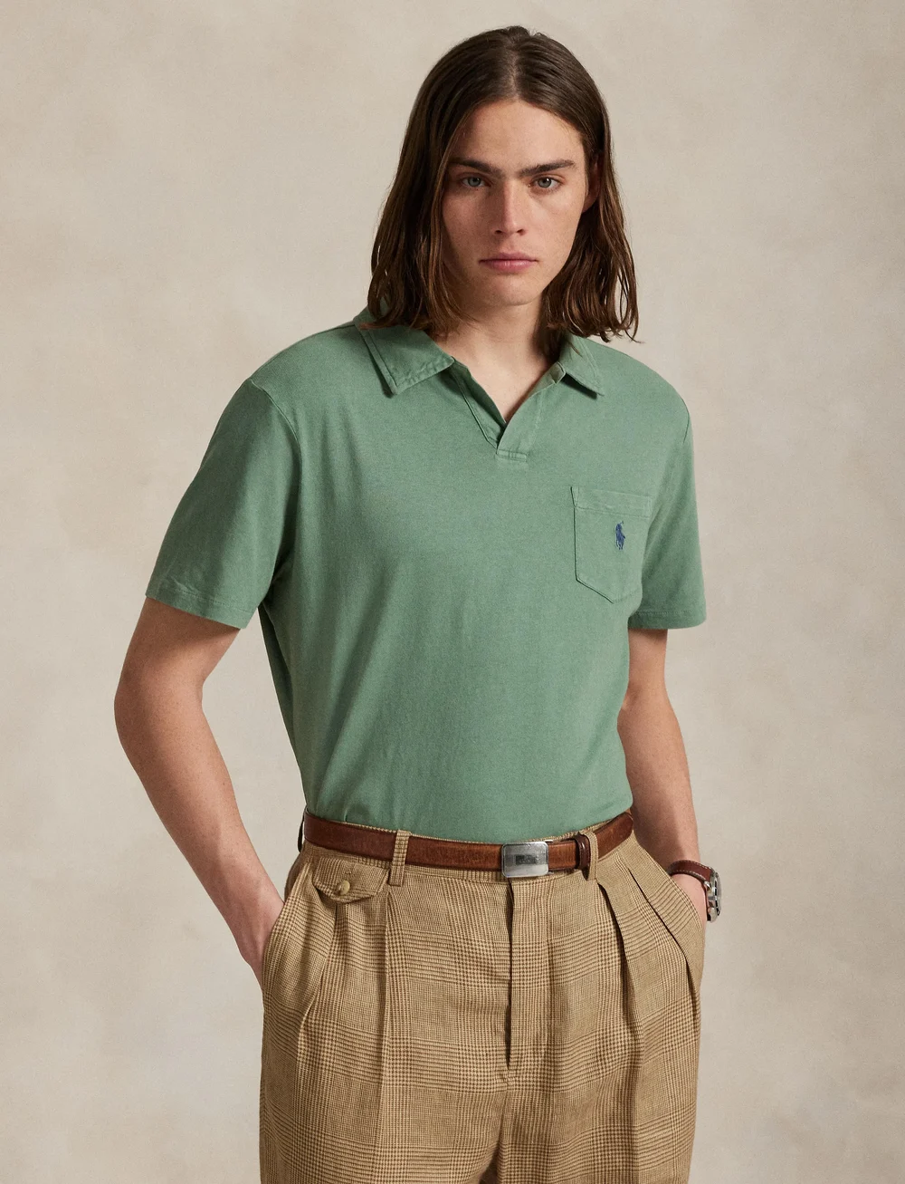 Polo Ralph Lauren - Standard Fit Cotton-Linen Polo Shirt - kortærmede poloer - fatigue - 3