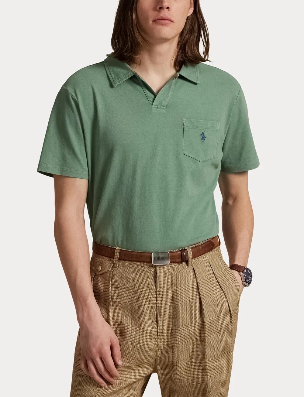 Polo Ralph Lauren - Standard Fit Cotton-Linen Polo Shirt - kortærmede poloer - fatigue - 5