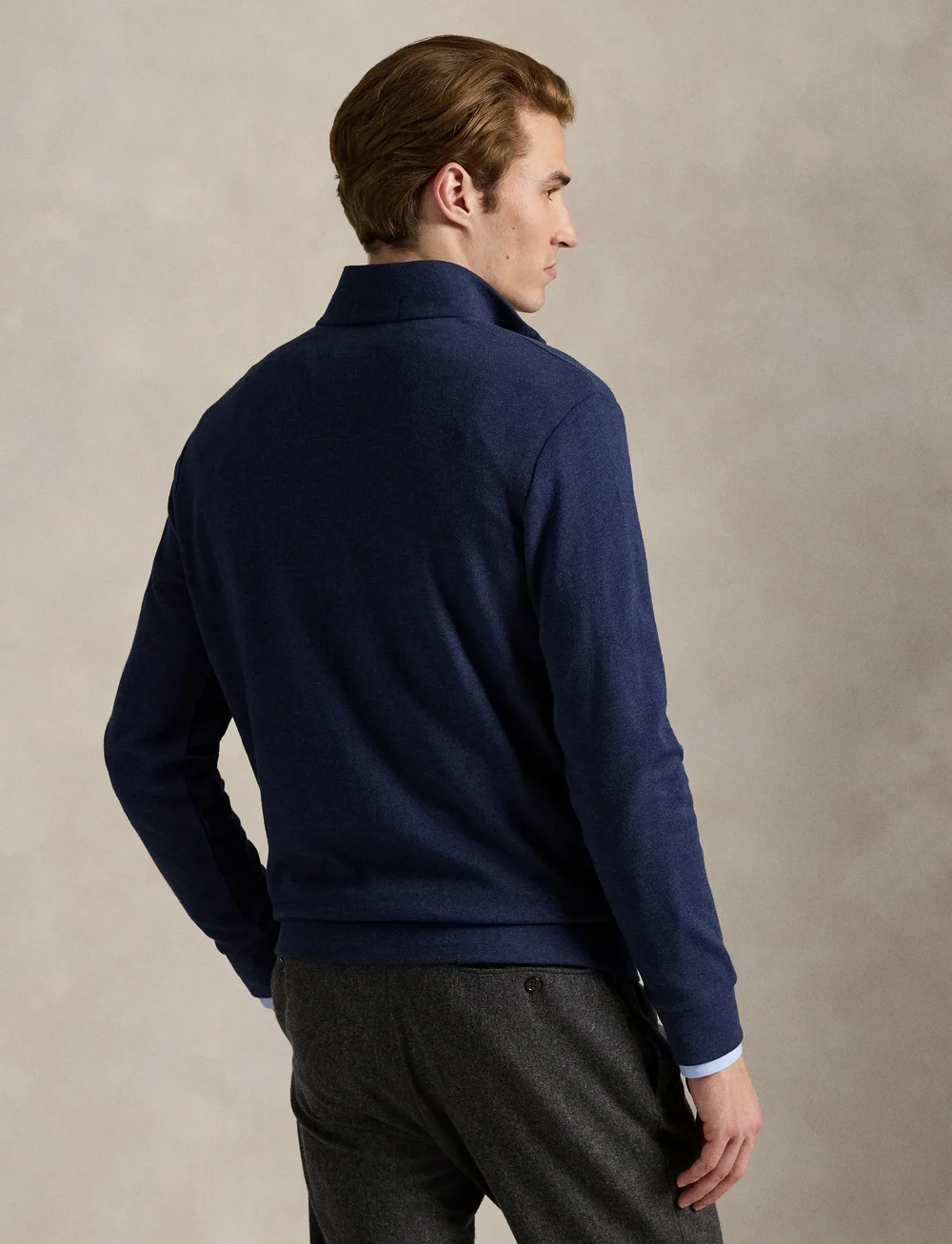 Polo Ralph Lauren - Textured Double-Knit Pullover - half zip - spring navy hthr - 2