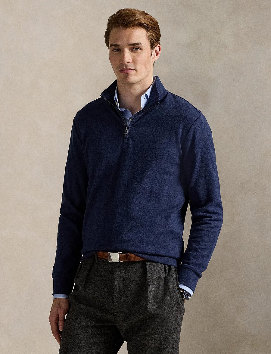Polo Ralph Lauren - Textured Double-Knit Pullover - pullover mit halbem reißverschluss - spring navy hthr - 3