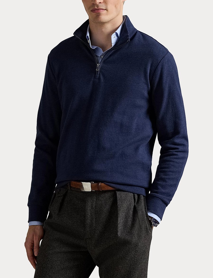 Polo Ralph Lauren - Textured Double-Knit Pullover - pullover mit halbem reißverschluss - spring navy hthr - 5