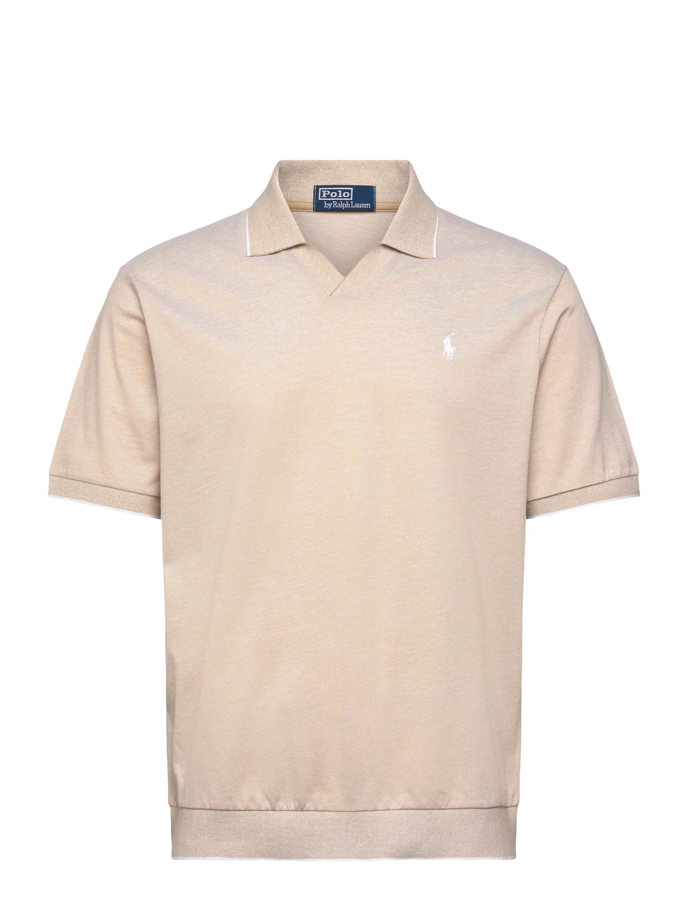 Polo Ralph Lauren Jacquard Mesh Polo Shirt - Pikéer - COASTAL BEIGE/WHI / beige