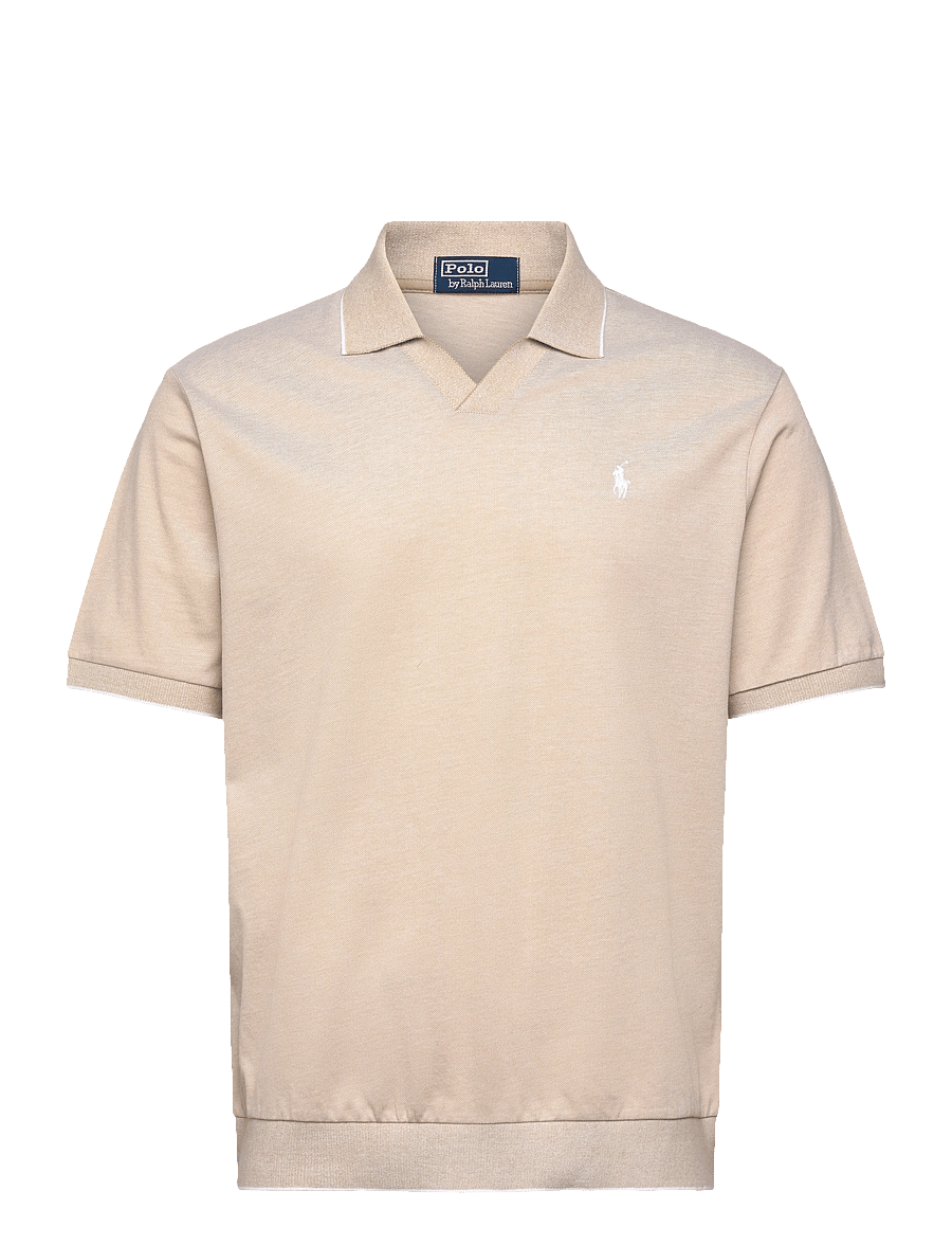 Polo Ralph Lauren - Jacquard Mesh Polo Shirt - kurzärmelig - coastal beige/whi - 1