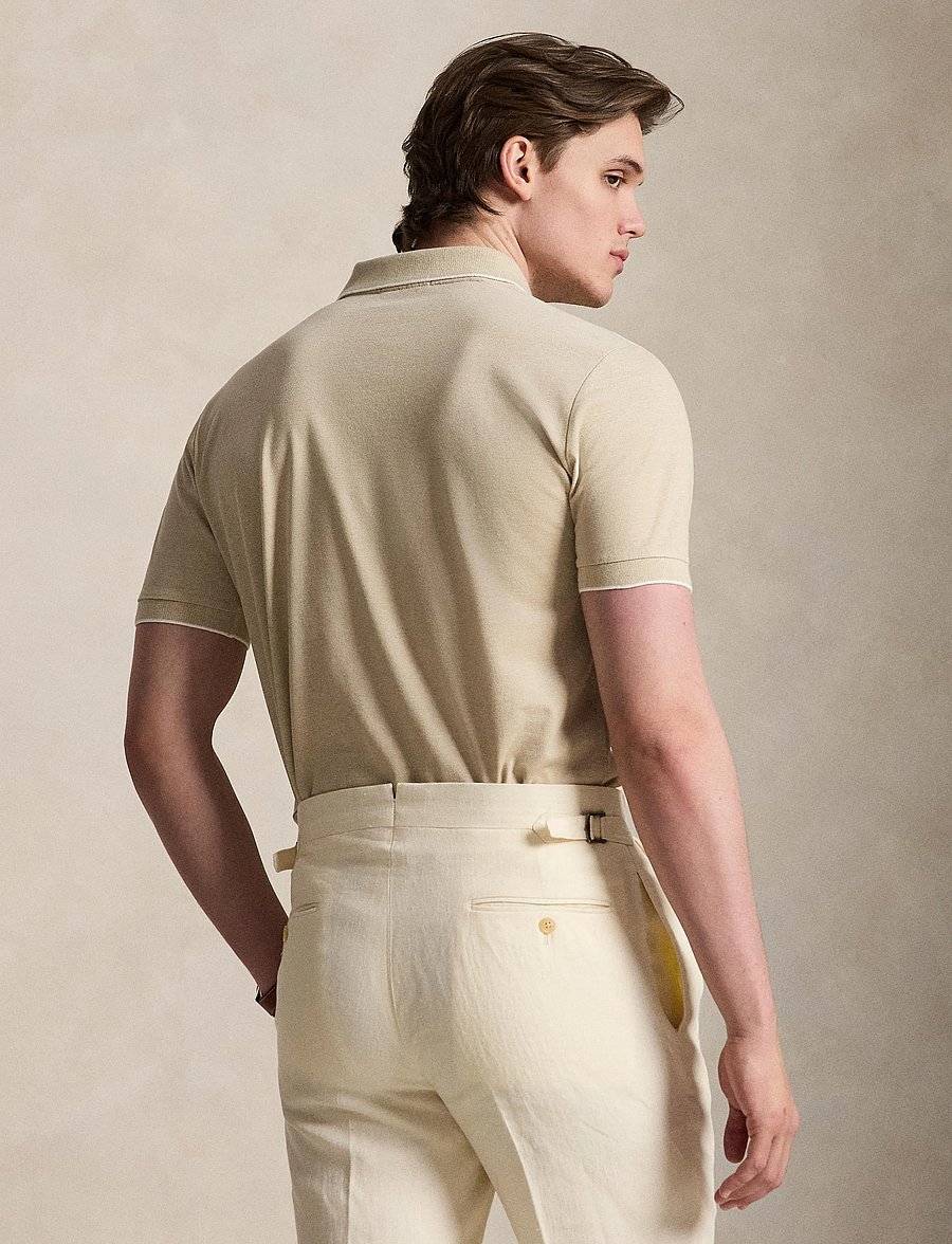 Polo Ralph Lauren - Jacquard Mesh Polo Shirt - kurzärmelig - coastal beige/whi - 3