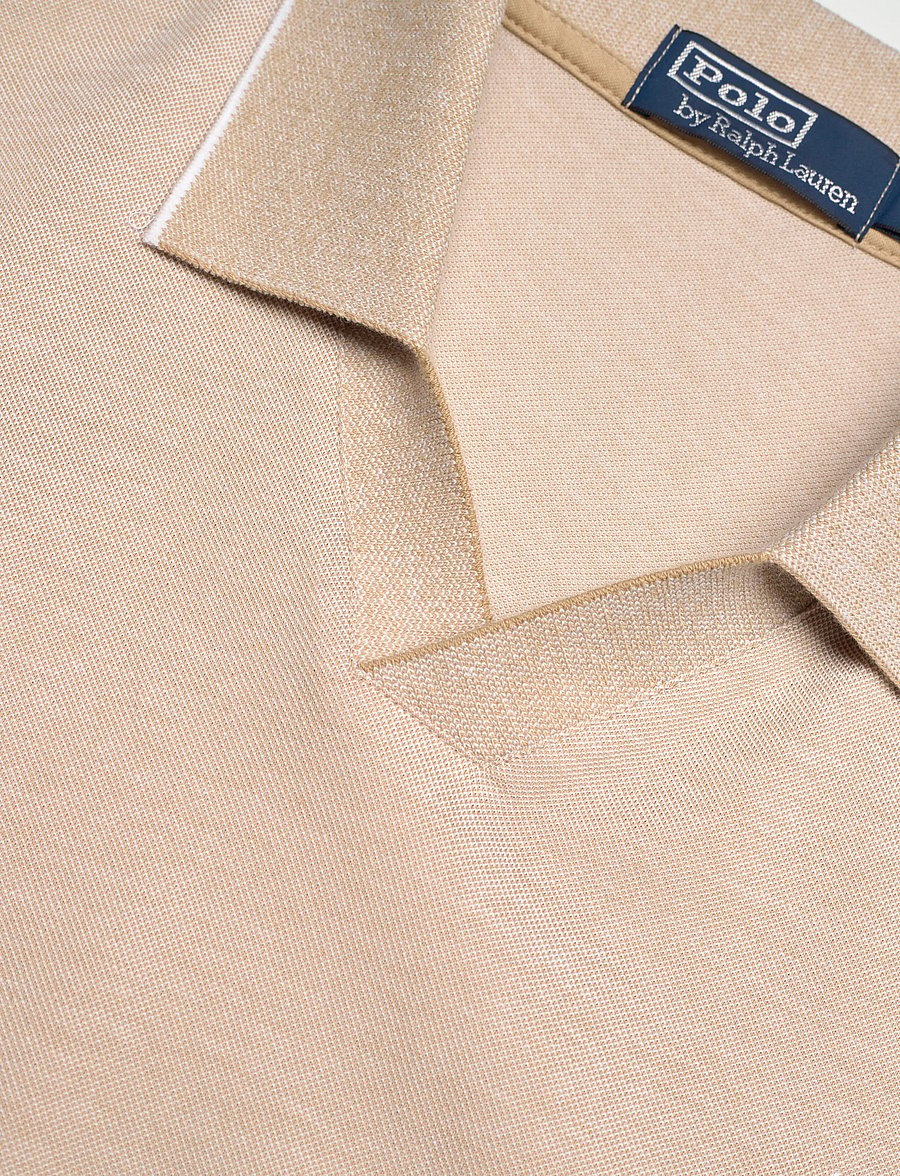 Polo Ralph Lauren - Jacquard Mesh Polo Shirt - kurzärmelig - coastal beige/whi - 4