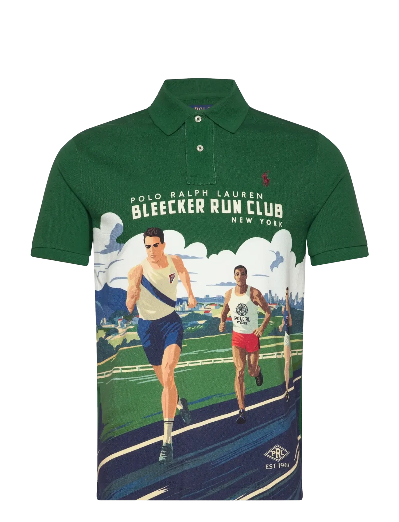 Polo Ralph Lauren Custom Slim Fit Print Mesh Polo Shirt - Poloer - POLO RUN CLUB/NEW / green