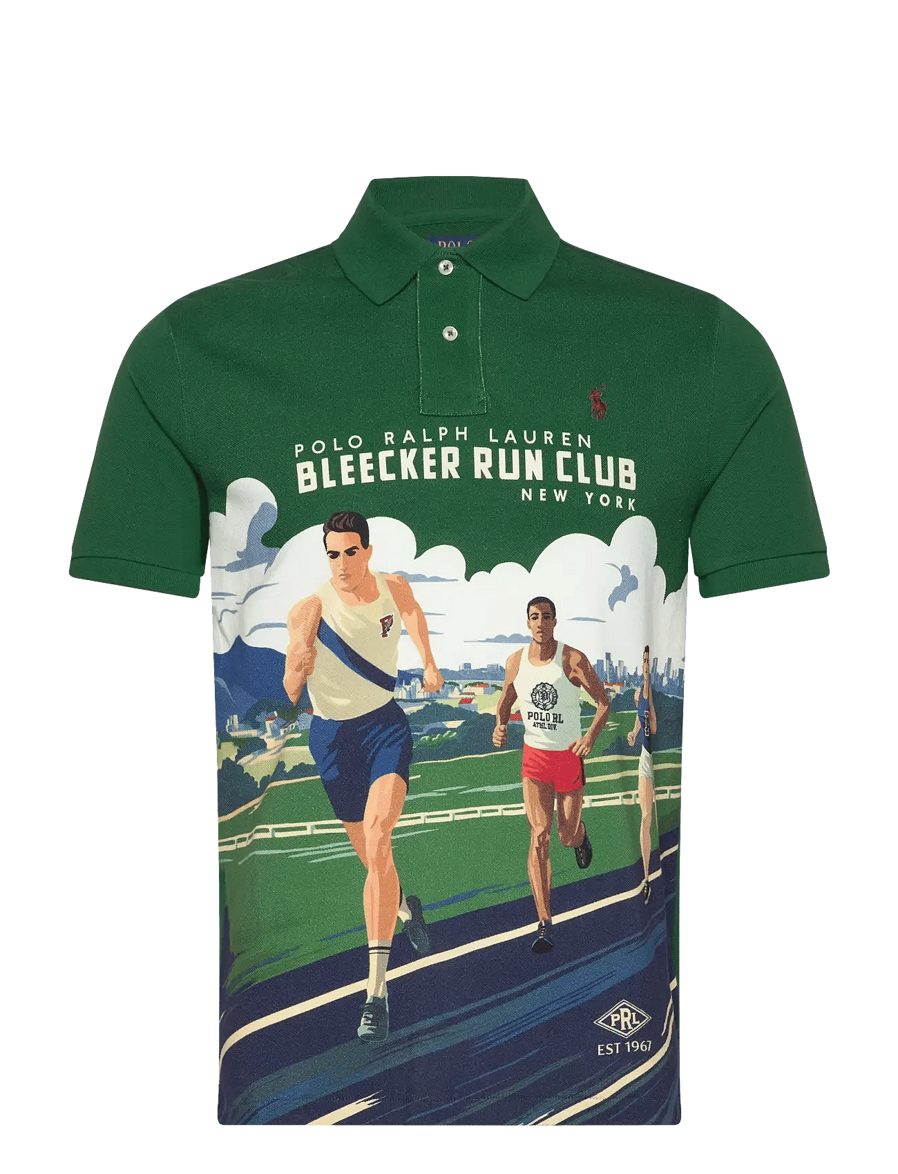 Custom Slim Fit Print Mesh Polo Shirt - POLO RUN CLUB/NEW