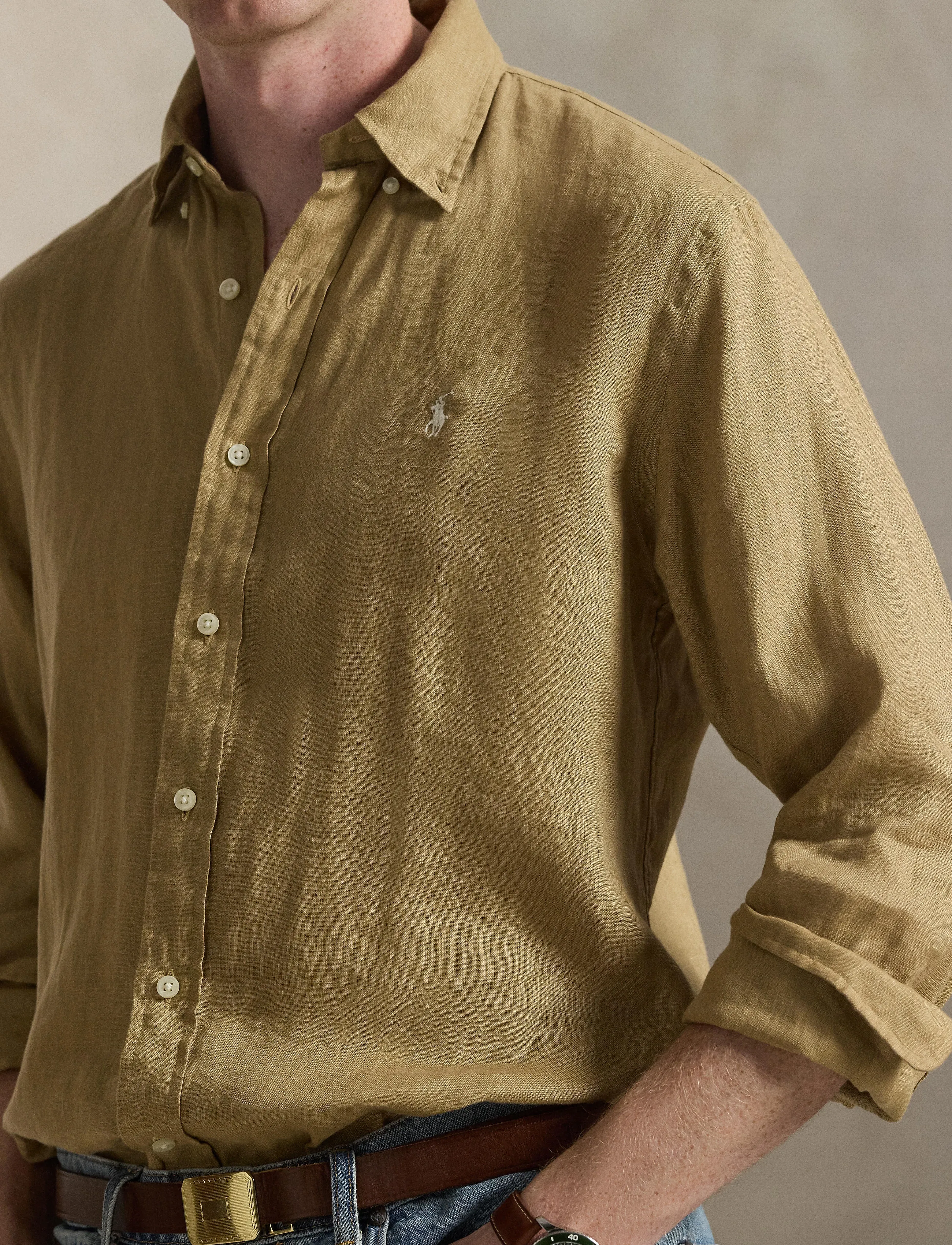 Polo Ralph Lauren - 17/1 PD LINEN V1-CUBDPPCS - casual - cafe tan - 4