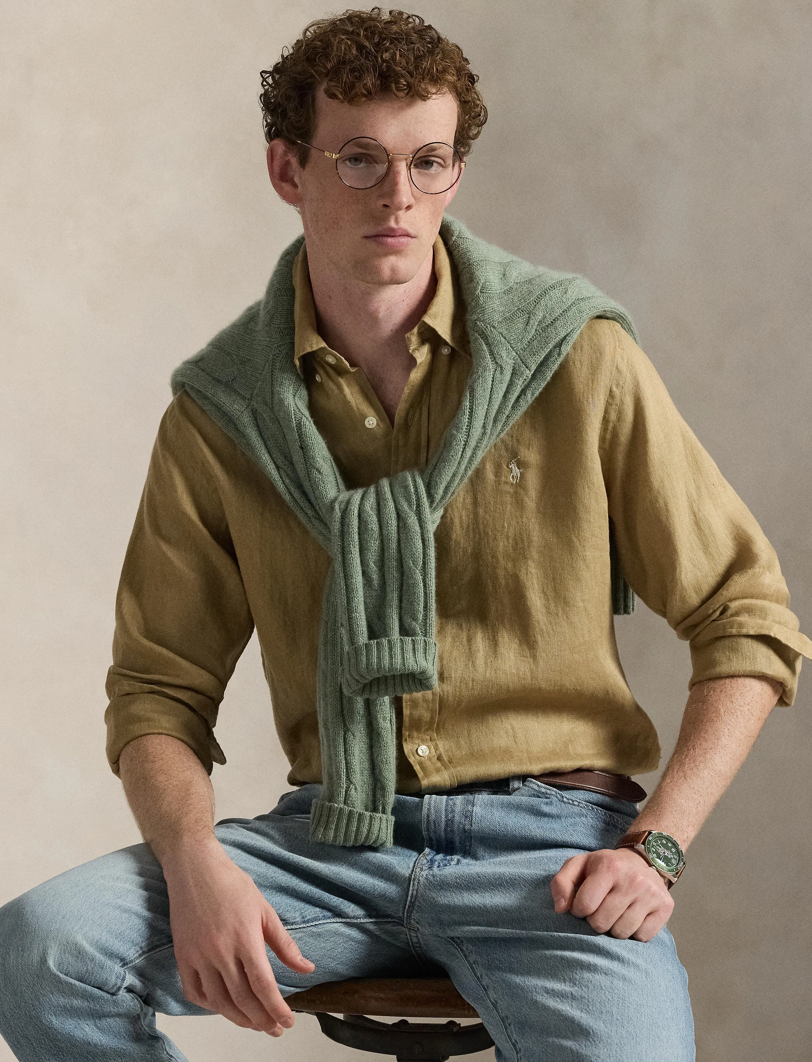 Polo Ralph Lauren - 17/1 PD LINEN V1-CUBDPPCS - casual - cafe tan - 5
