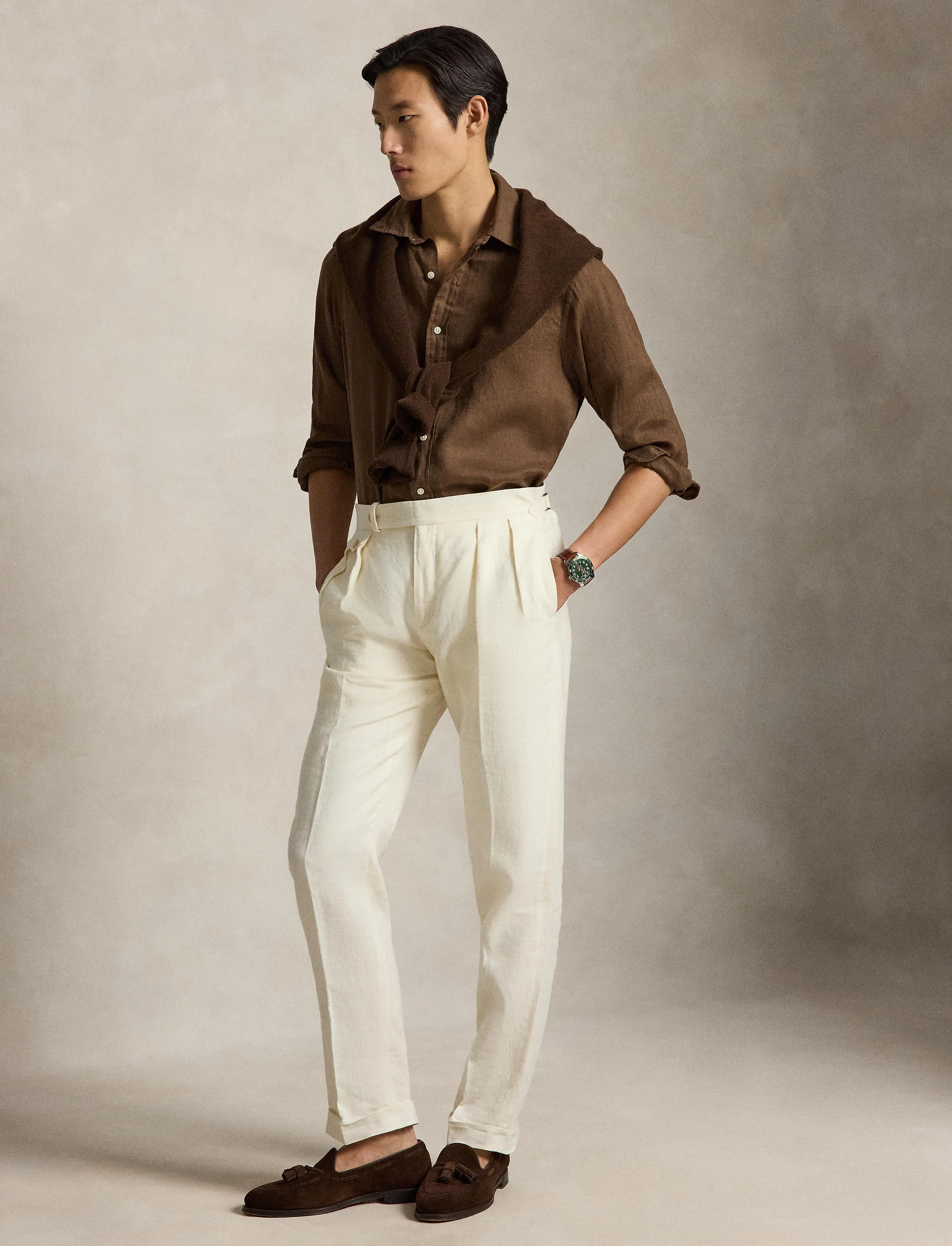 Polo Ralph Lauren 17/1 PD LINEN V1-CUBDPPCS - Hemden - CHESTNUT / brown