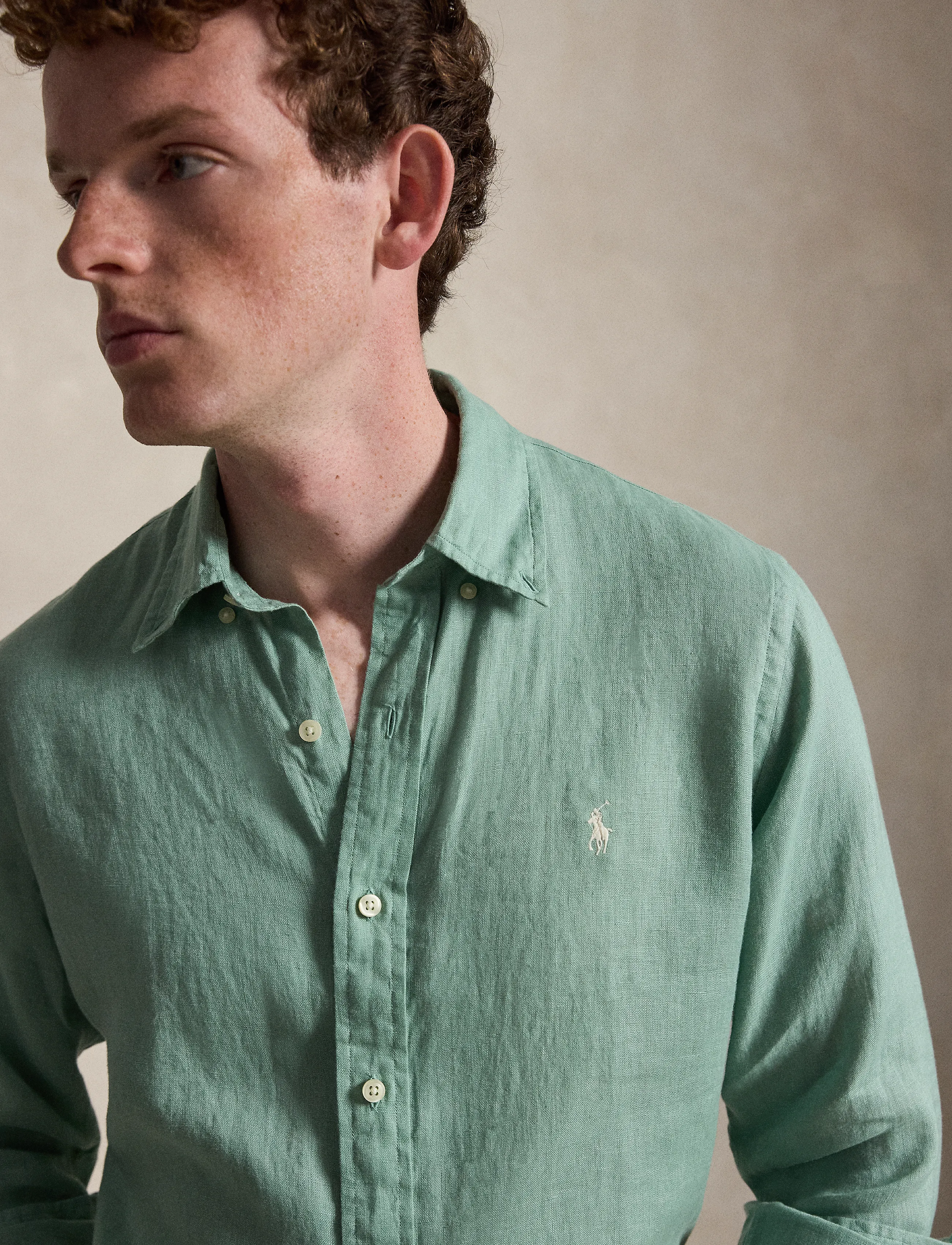 Polo Ralph Lauren - 17/1 PD LINEN V1-CUBDPPCS - linased särgid - faded mint - 3